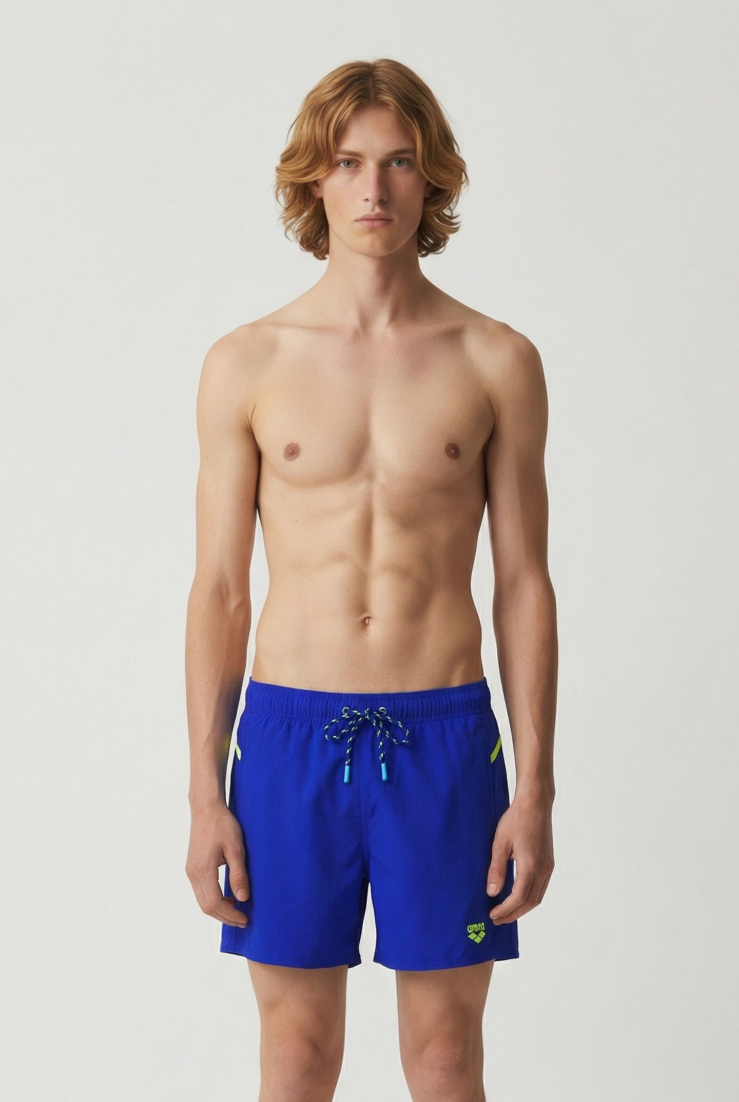MEN'S ARENA PRO-FILE BEACH SHORT NEON BLUE-SOFT GREEN 1