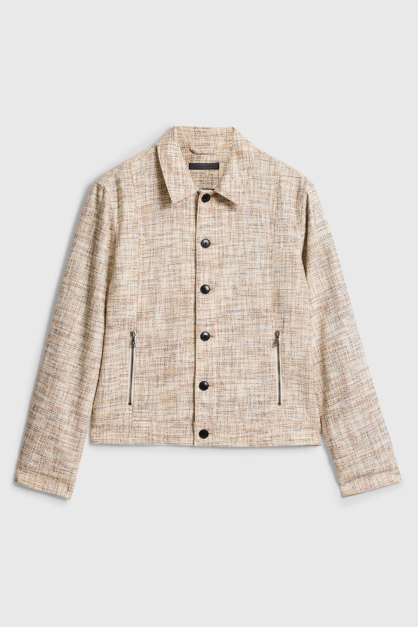 TRUCKER JACKET WITH FRONT DOUBLE ZIPPERS NATURAL 3