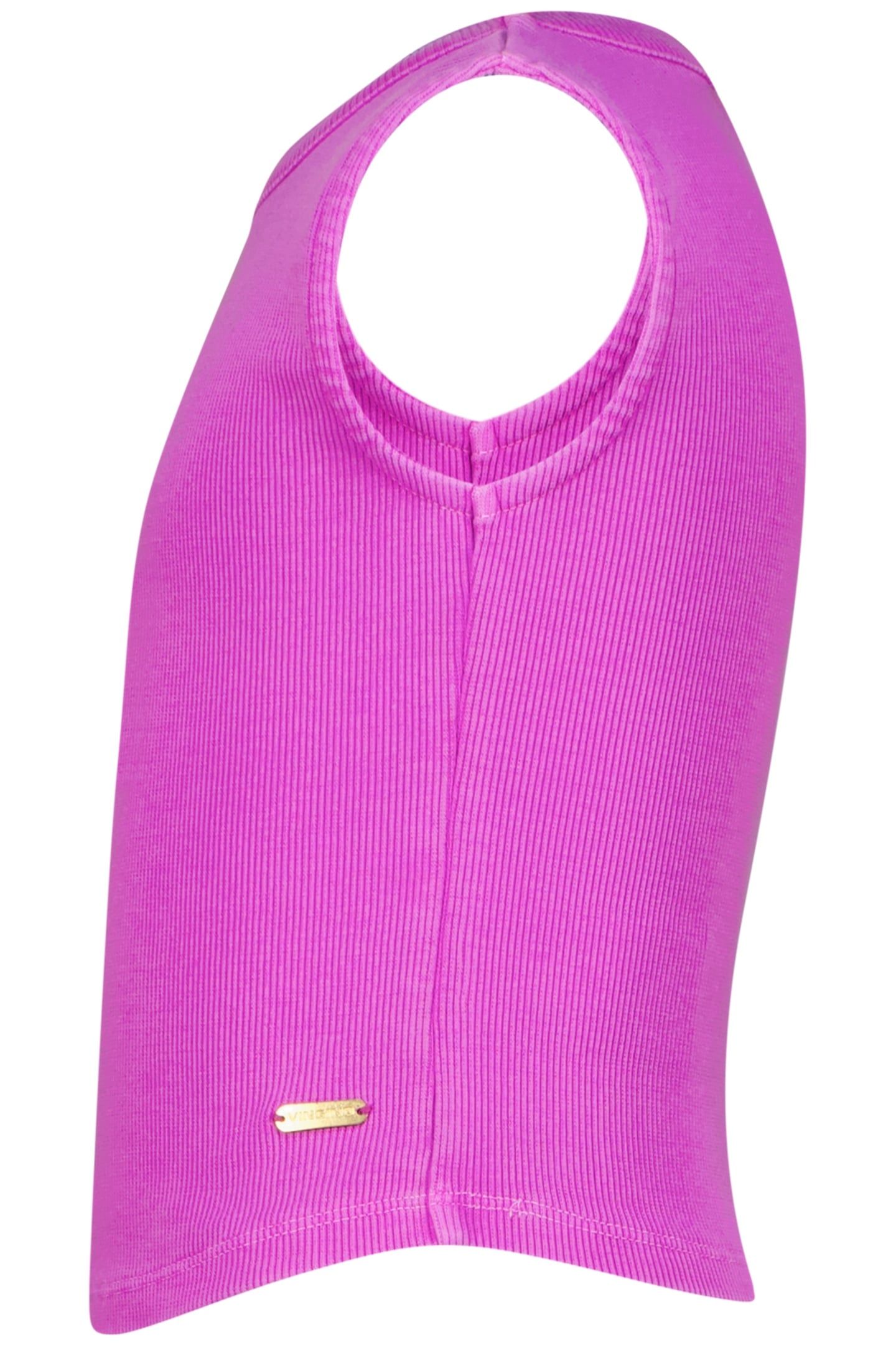 BASIC-CROP RIB TOP FLOWER PURPLE 2
