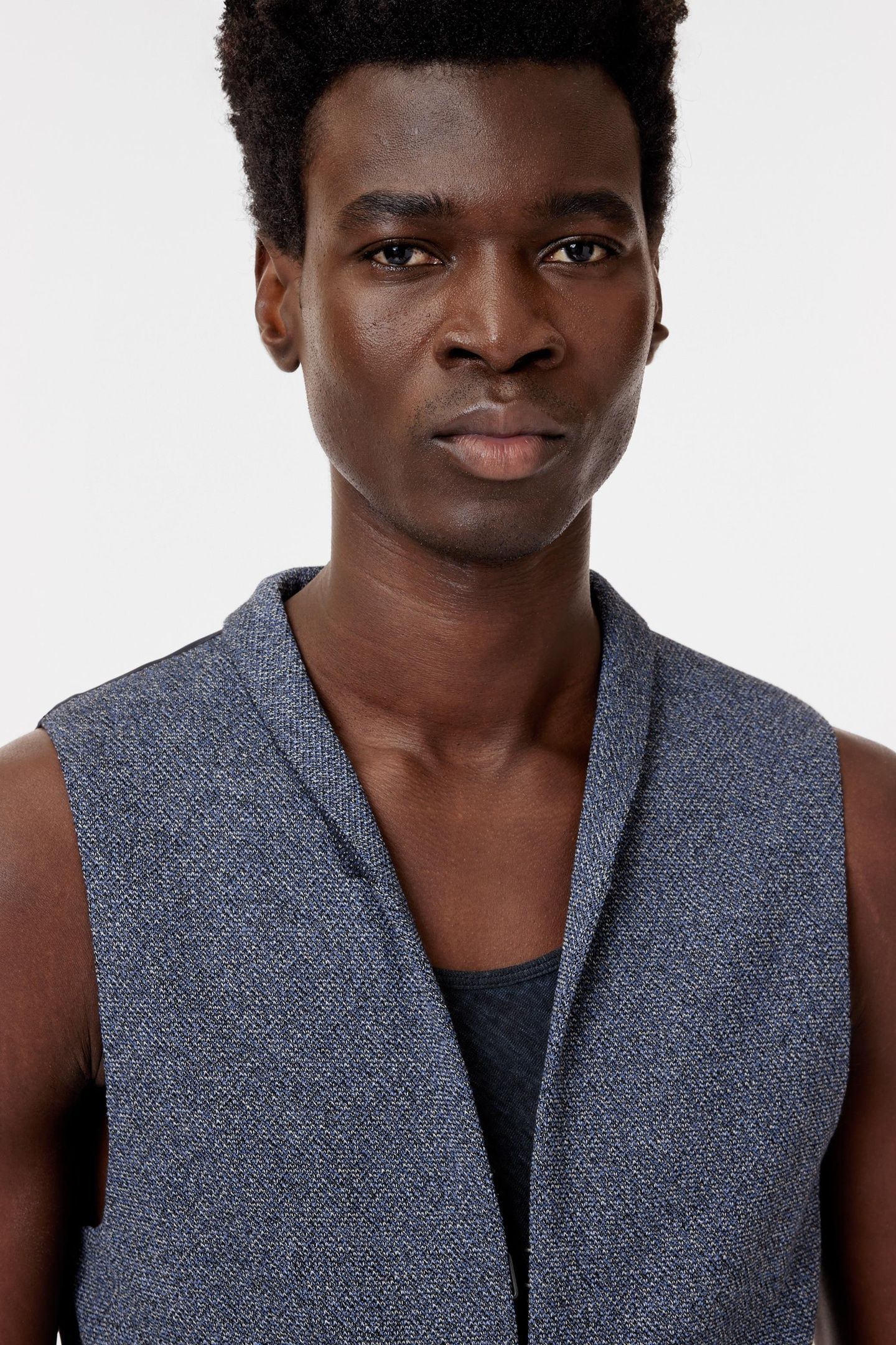 SHAWL COLLAR H B CLOSURE VEST LAKE BLUE 3