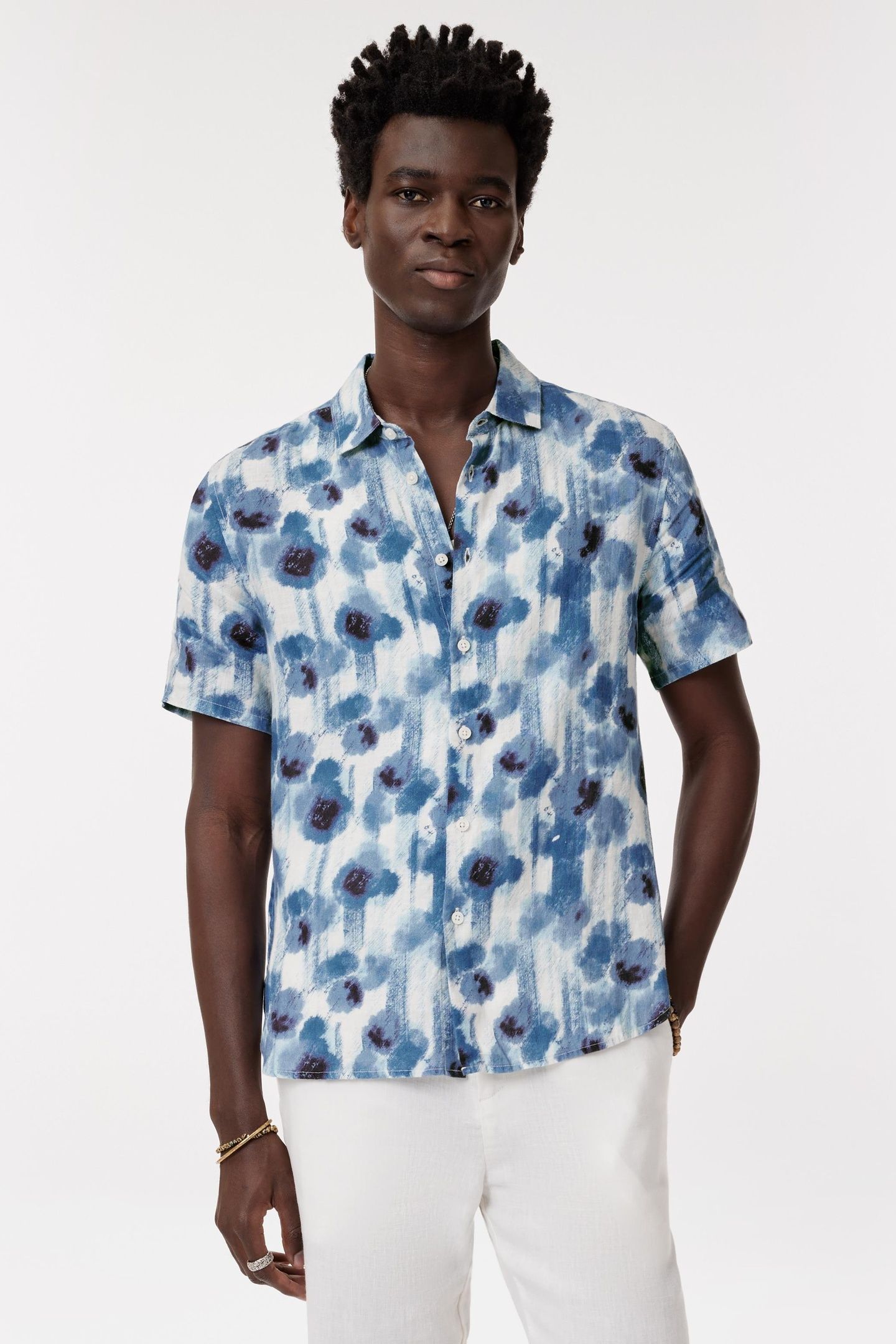 SEAN SHORT SLEEVE SHIRT FOUNTAIN HTR 1