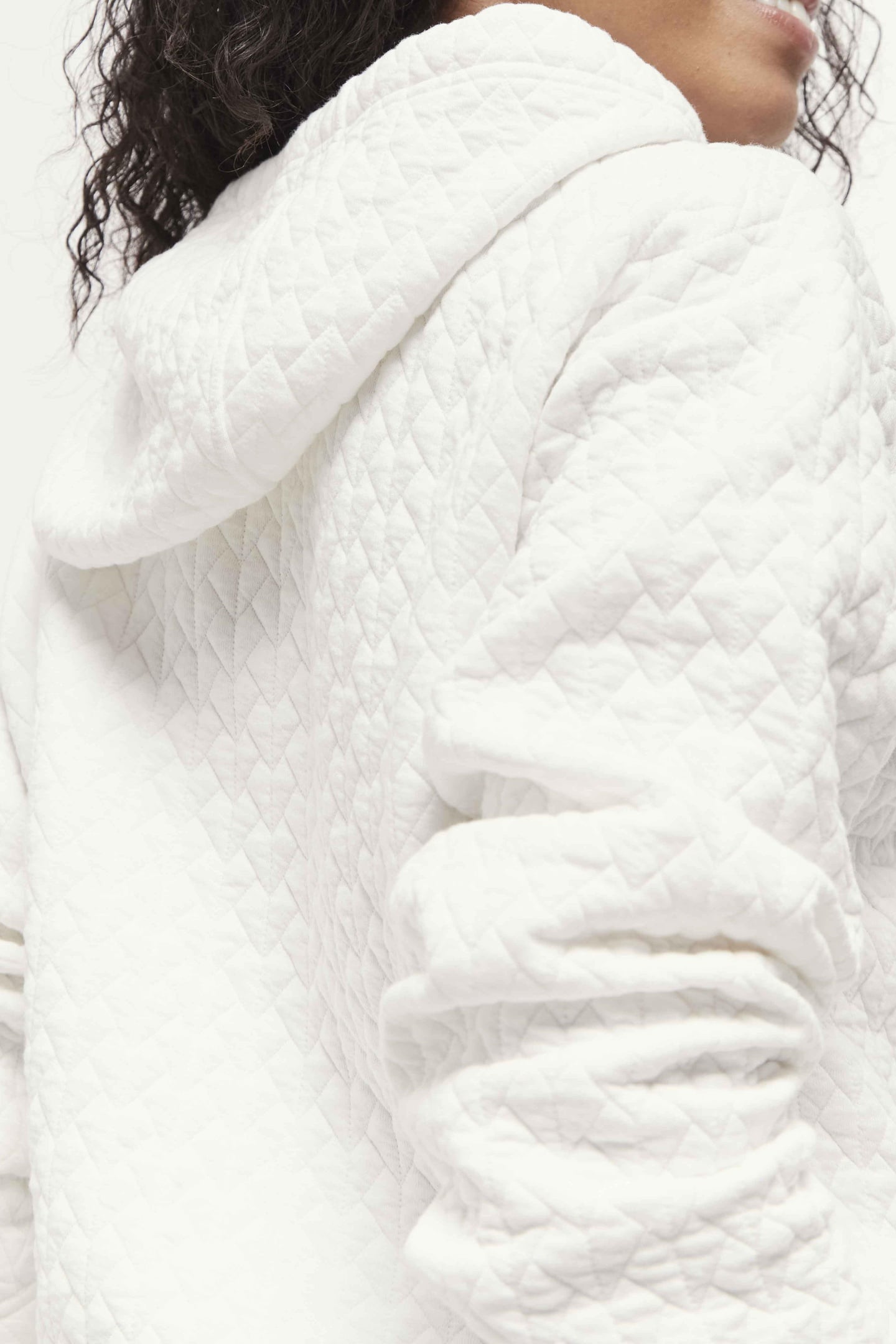MARGIT - ECRU FANCY KNIT ZIPPED CARDIGAN 10