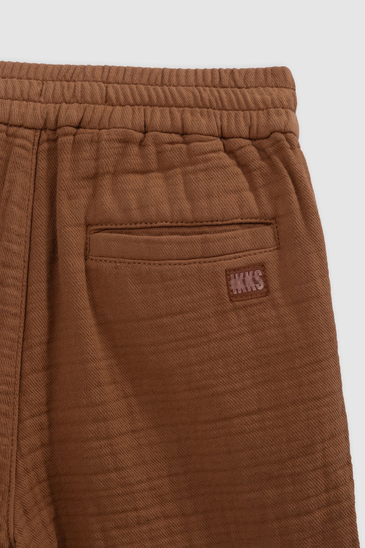 BERMUDA SHORTS JOGGER LOOSE COGNAC COTTON GAUZE 6