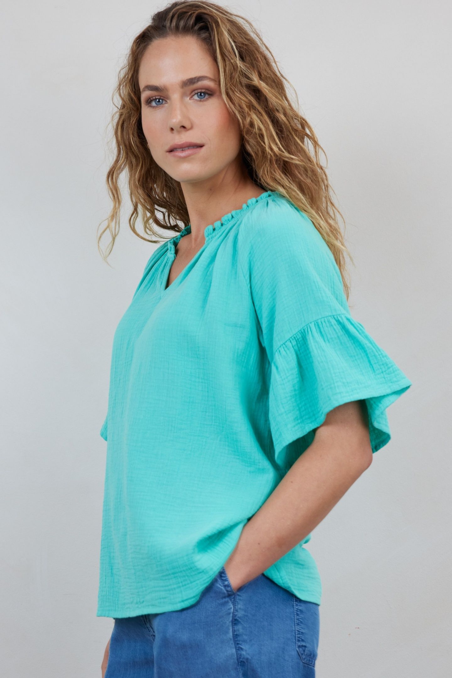 BLOUSE RUBY IN ELECTRIC GREEN 2