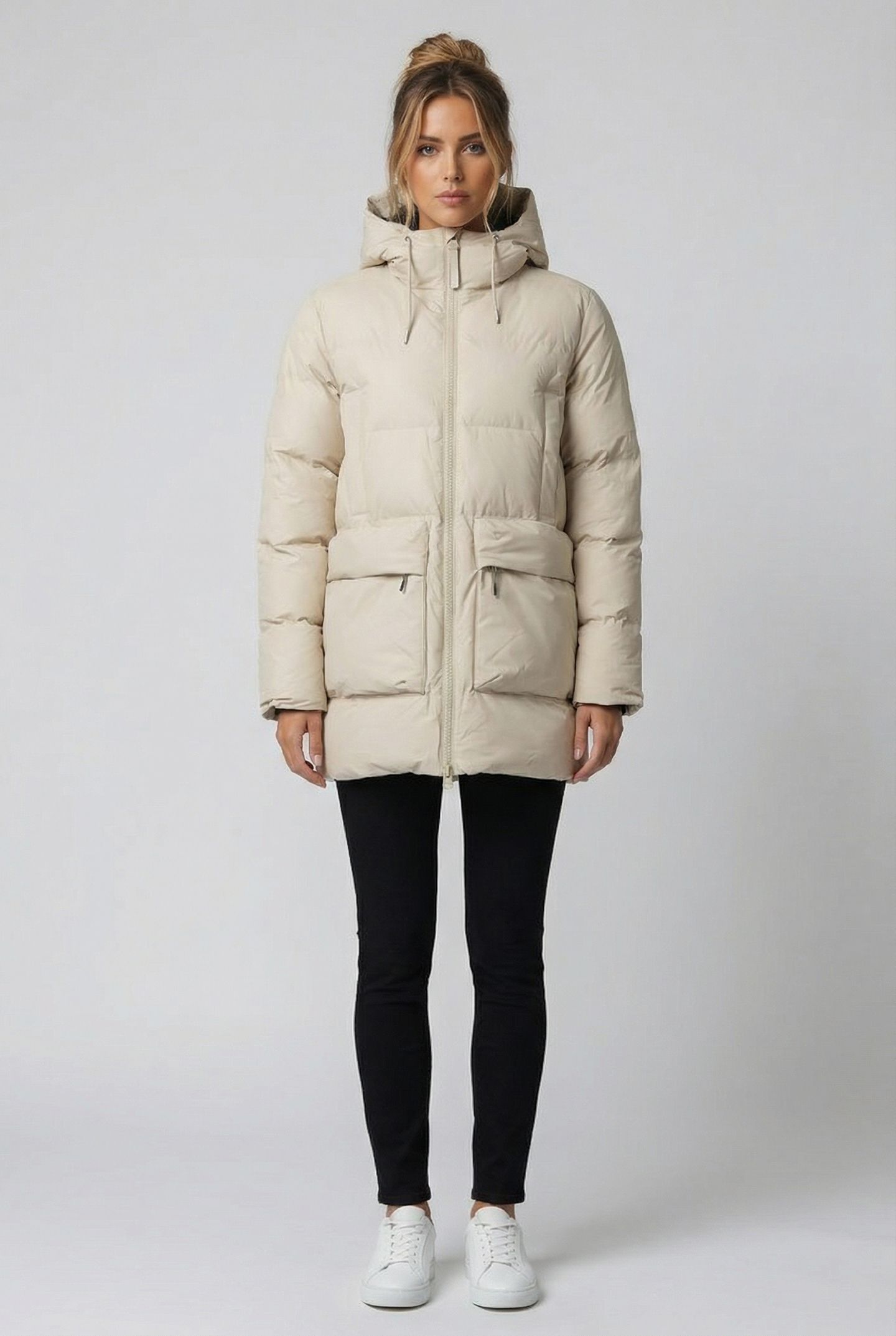 UNISEX ALTA LONG PUFFER CARGO JACKET W3T4 DUNE GRAIN 2