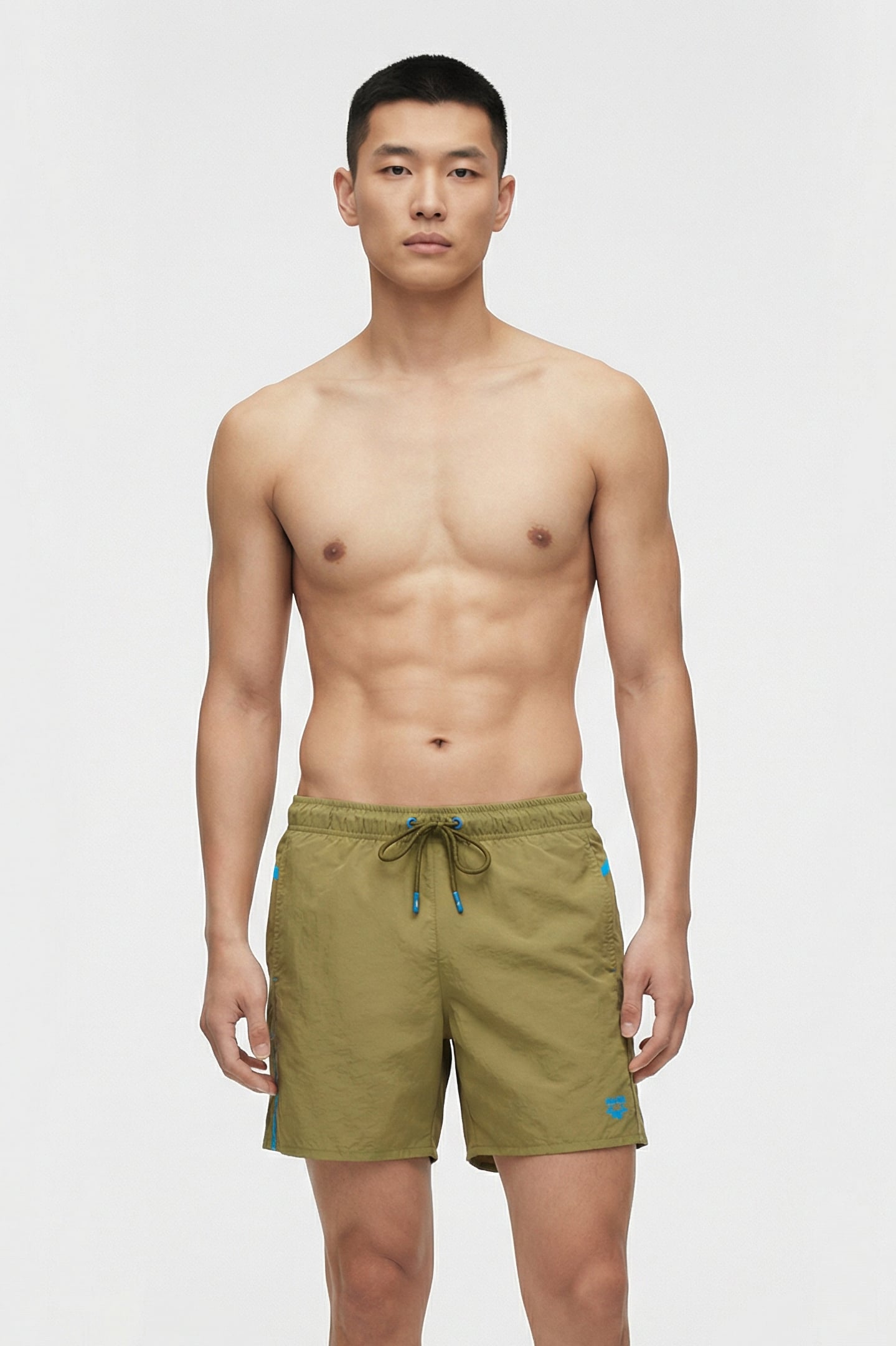 MEN'S ARENA PRO-FILE BEACH BOXER LOGO DARK OLIVE-TURQUOISE 1