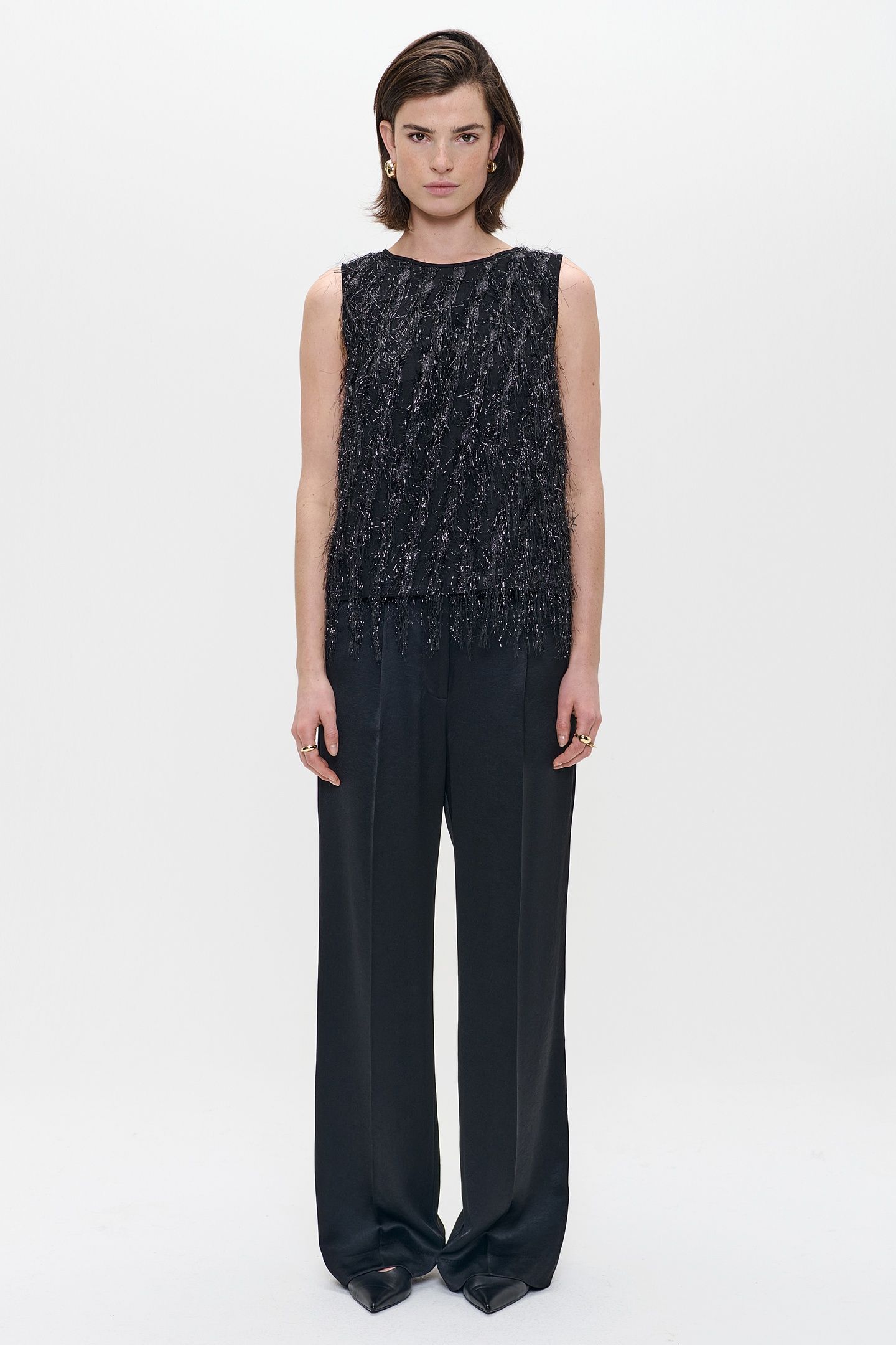 LUREX SLEEVELESS TOP BLACK 1