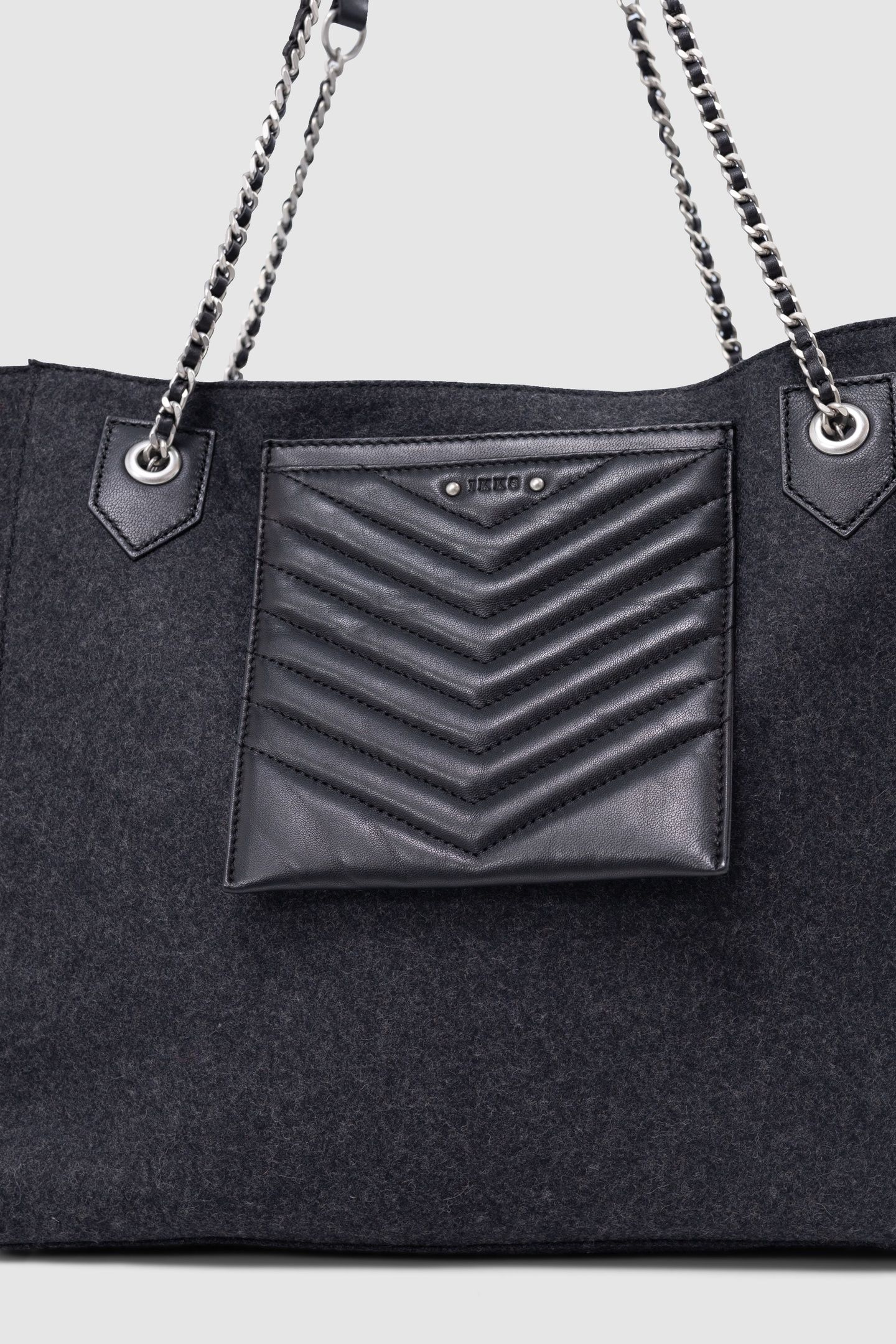 BAG 1440 GREY MIX FLANNEL AND LEATHER SIZE XL WOMAN 2