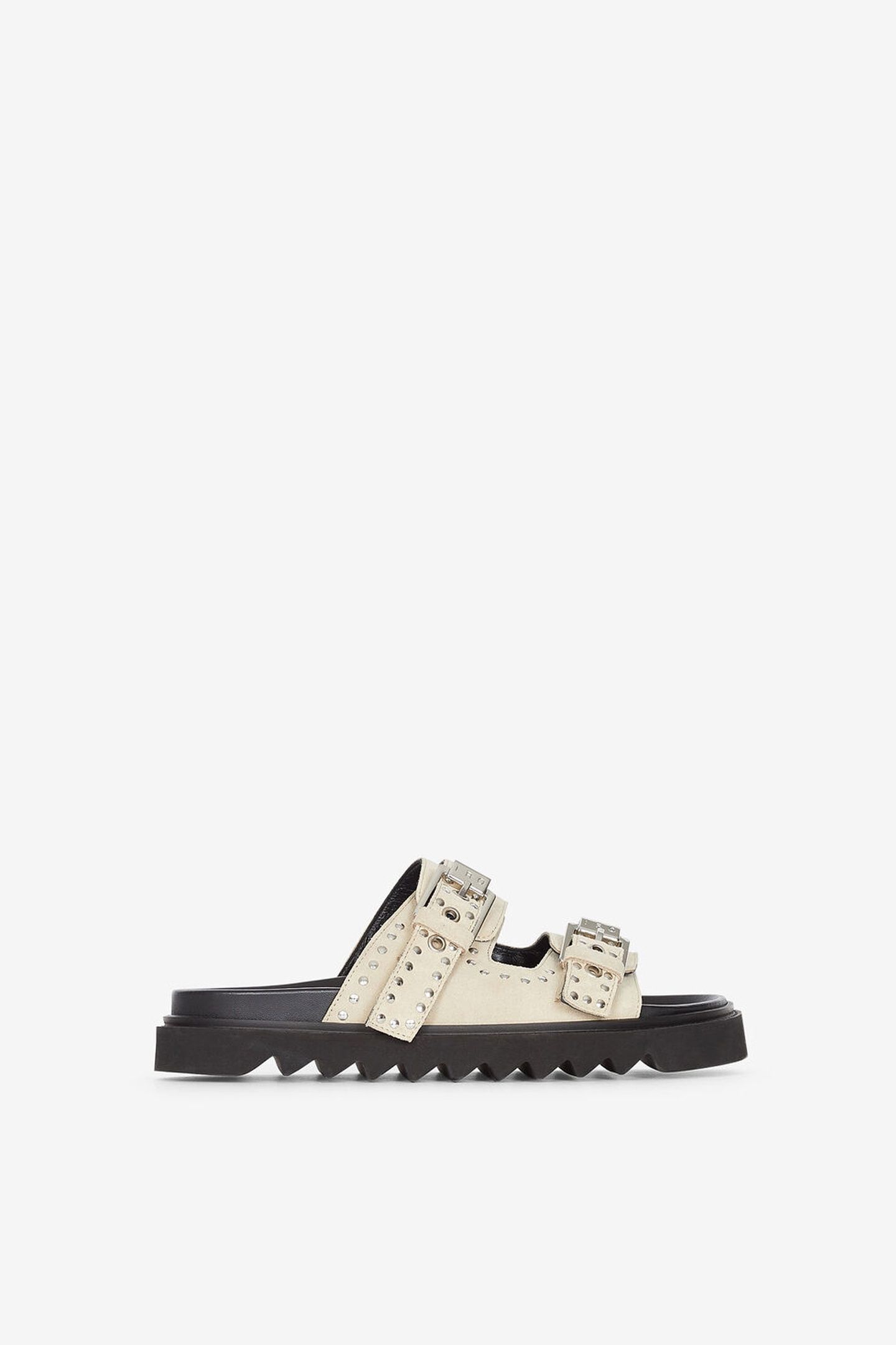BOLUM SUEDE SANDALS BEIGE STUDS 1