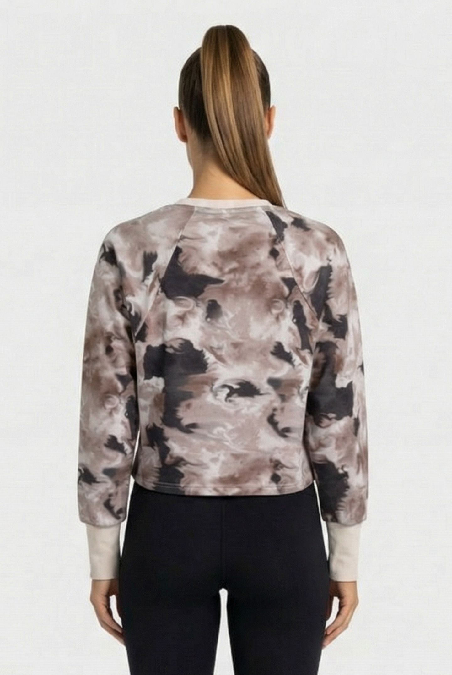 WOMAN SWEATER ALLOVER PRINT A-AFW814W22 PASTELPARCHMENT 11 0 2