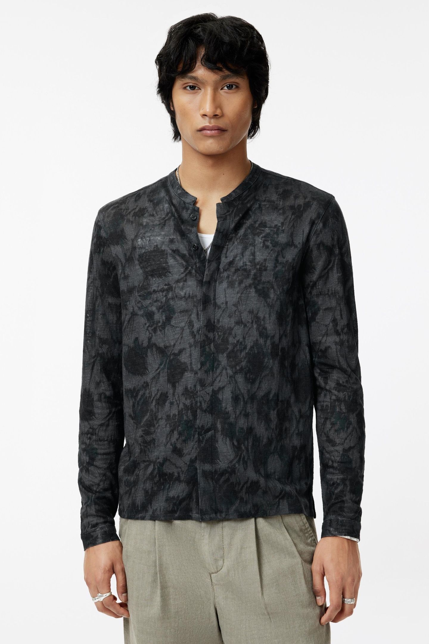AURELIO REGULAR FIT LS ANGLED COLLAR SHI IRON GREY 1