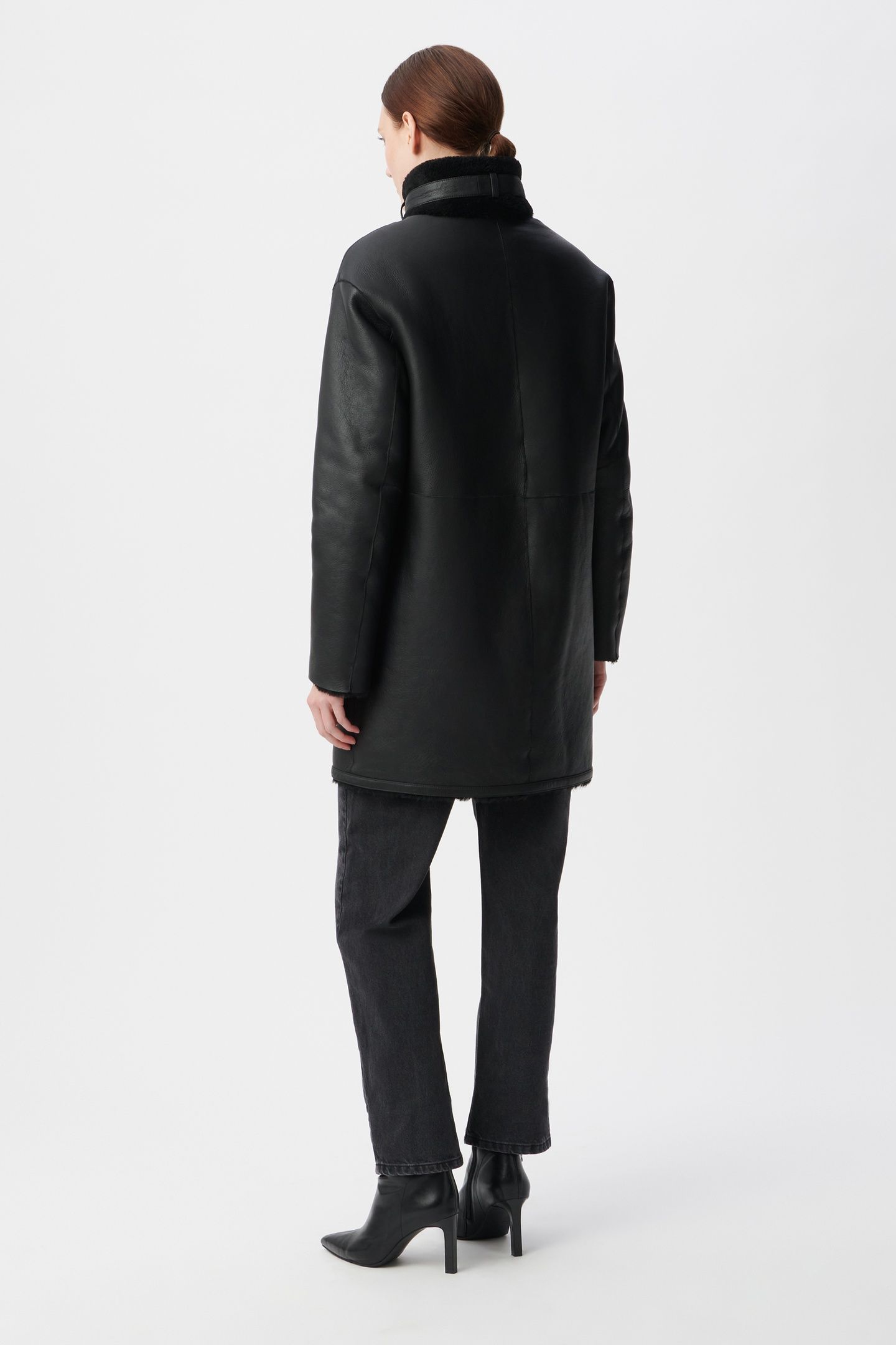 MID-LENGTH, BLACK, SHEEPSKIN COAT 5