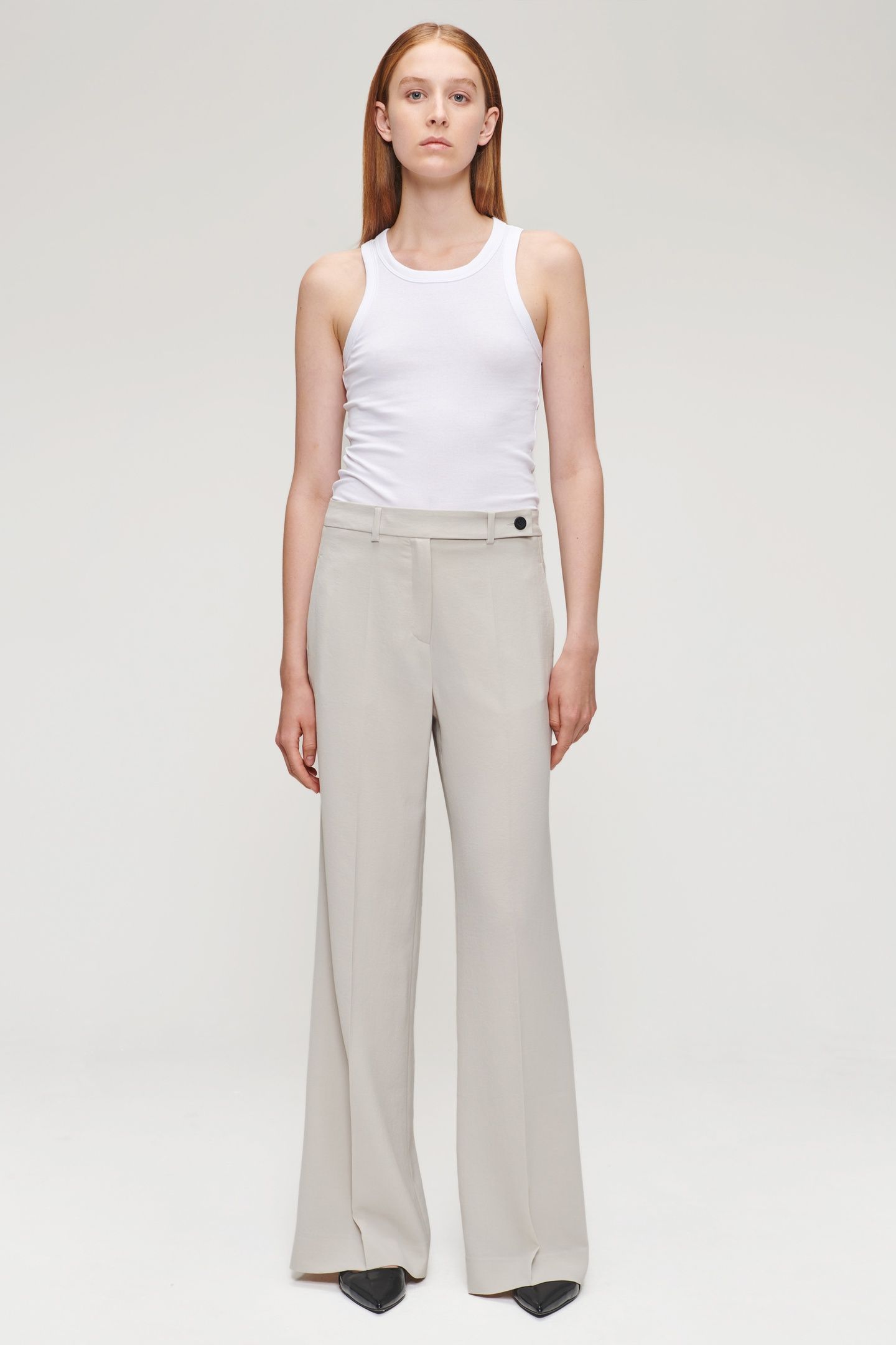 JAP CREPE WIDE LEG PANTS GREIGE 1