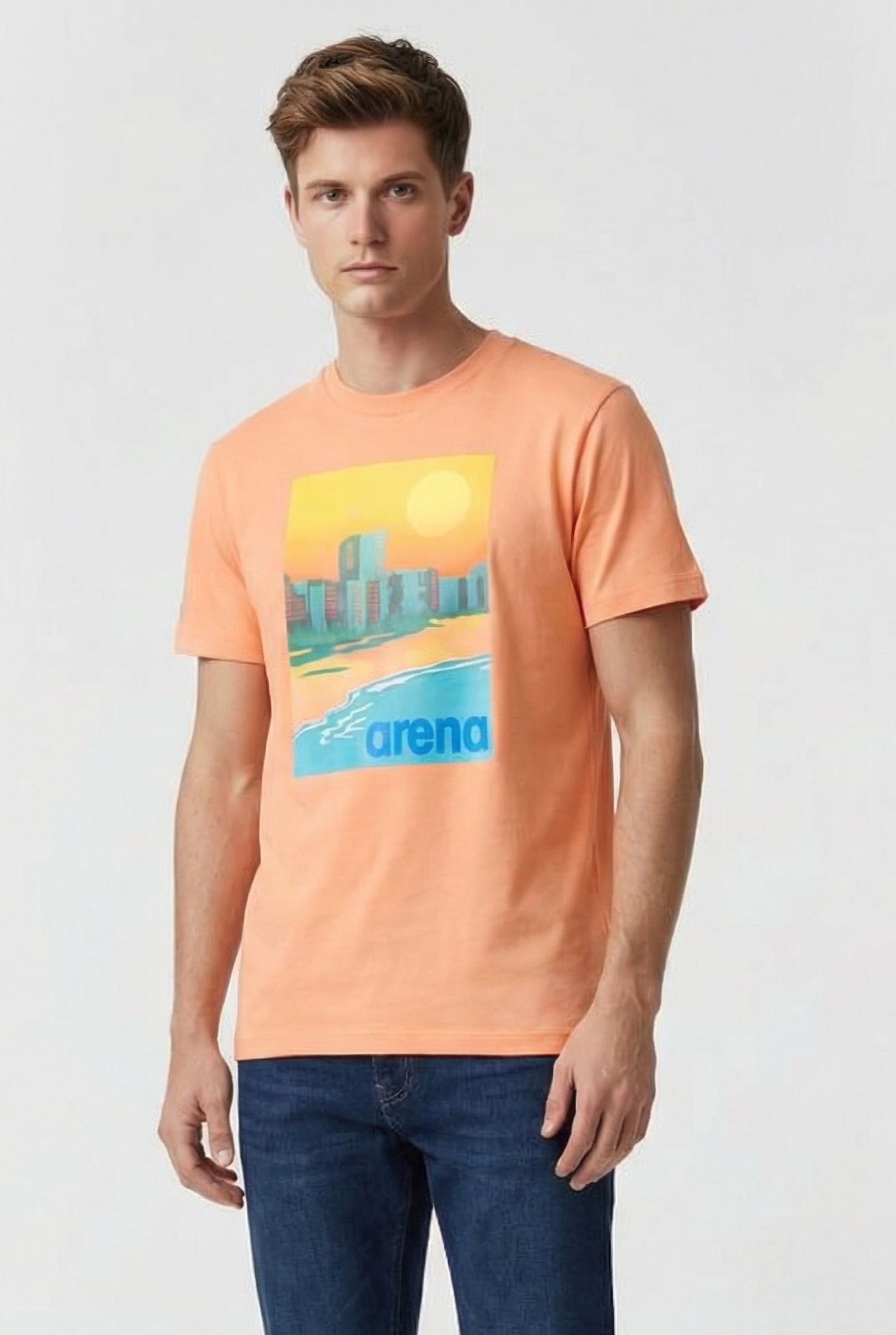 MEN'S T-SHIRT SOLID COTTON LIGHT NESPOLA-SUNSET 1