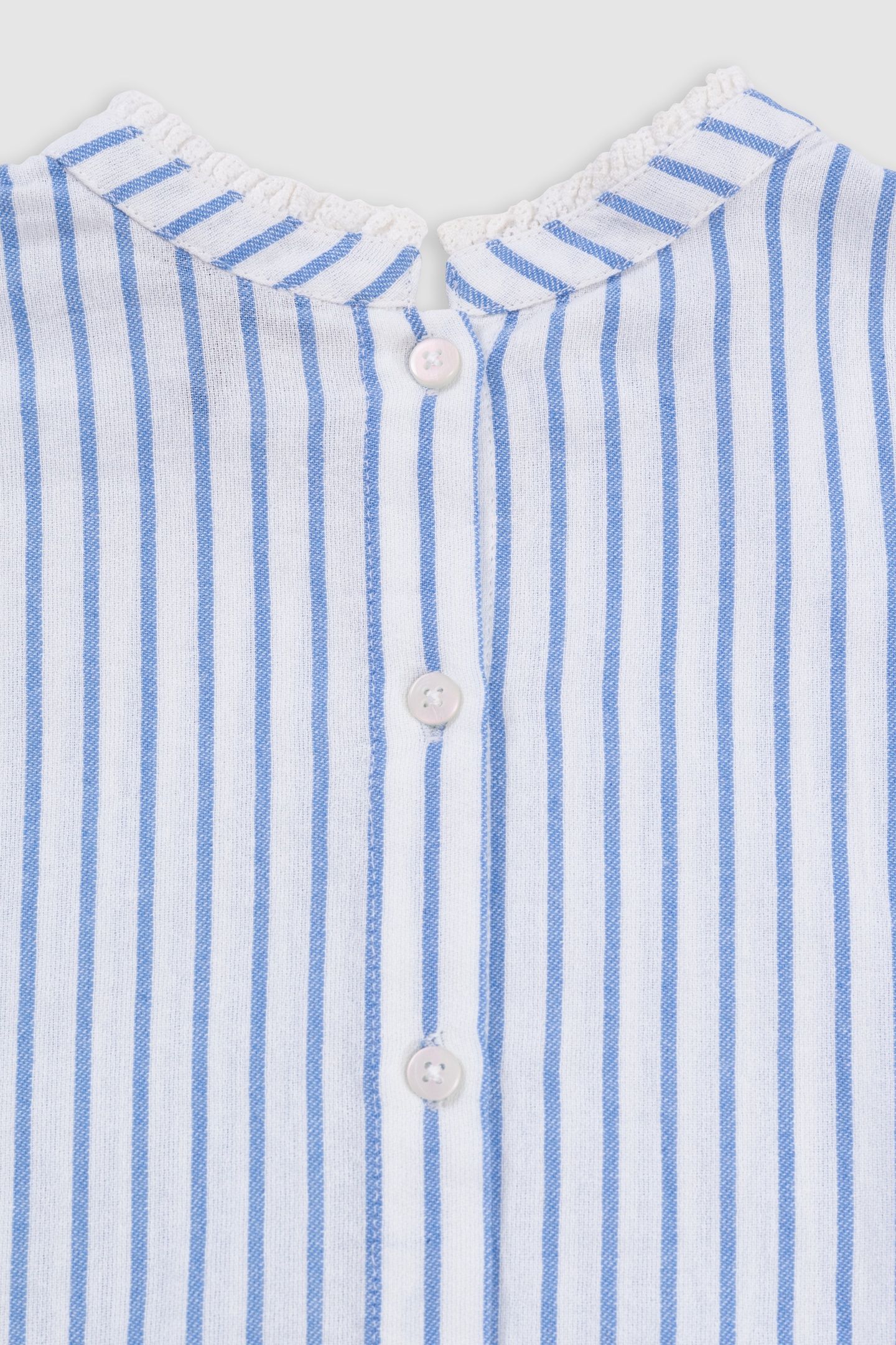 BLUE STRIPED BLOUSE WITH LACE COLLAR AND BASQUE 7