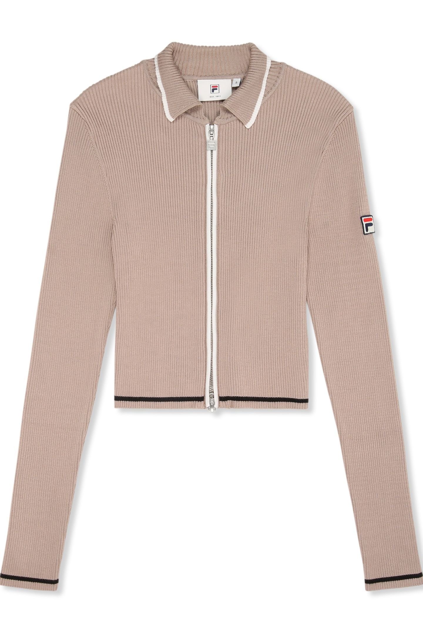SIMONTE SLIM FULL-ZIP KNIT CARDIGAN TAUPE GRAY 5