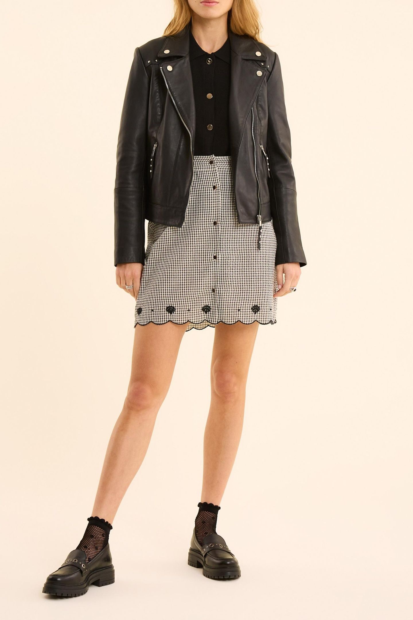BLACK KNIT POLO COLLAR CARDIGAN BLACK 4