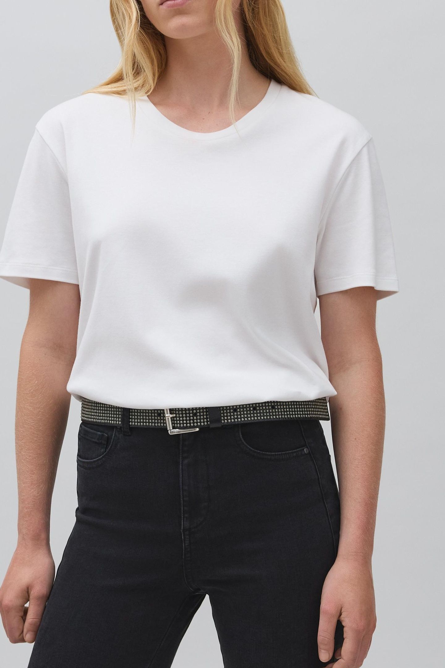 ALL-OVER MICRO STUDDED LEATHER BLACK BELT 1