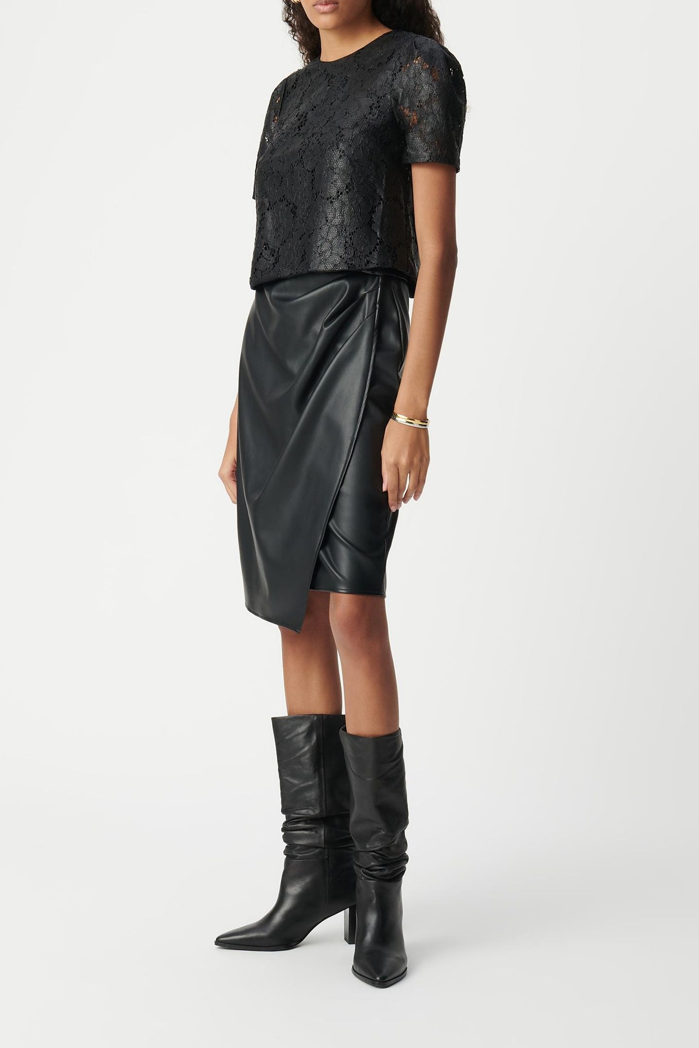 BLACK TOP WITH LACE COATING EFFECT 1