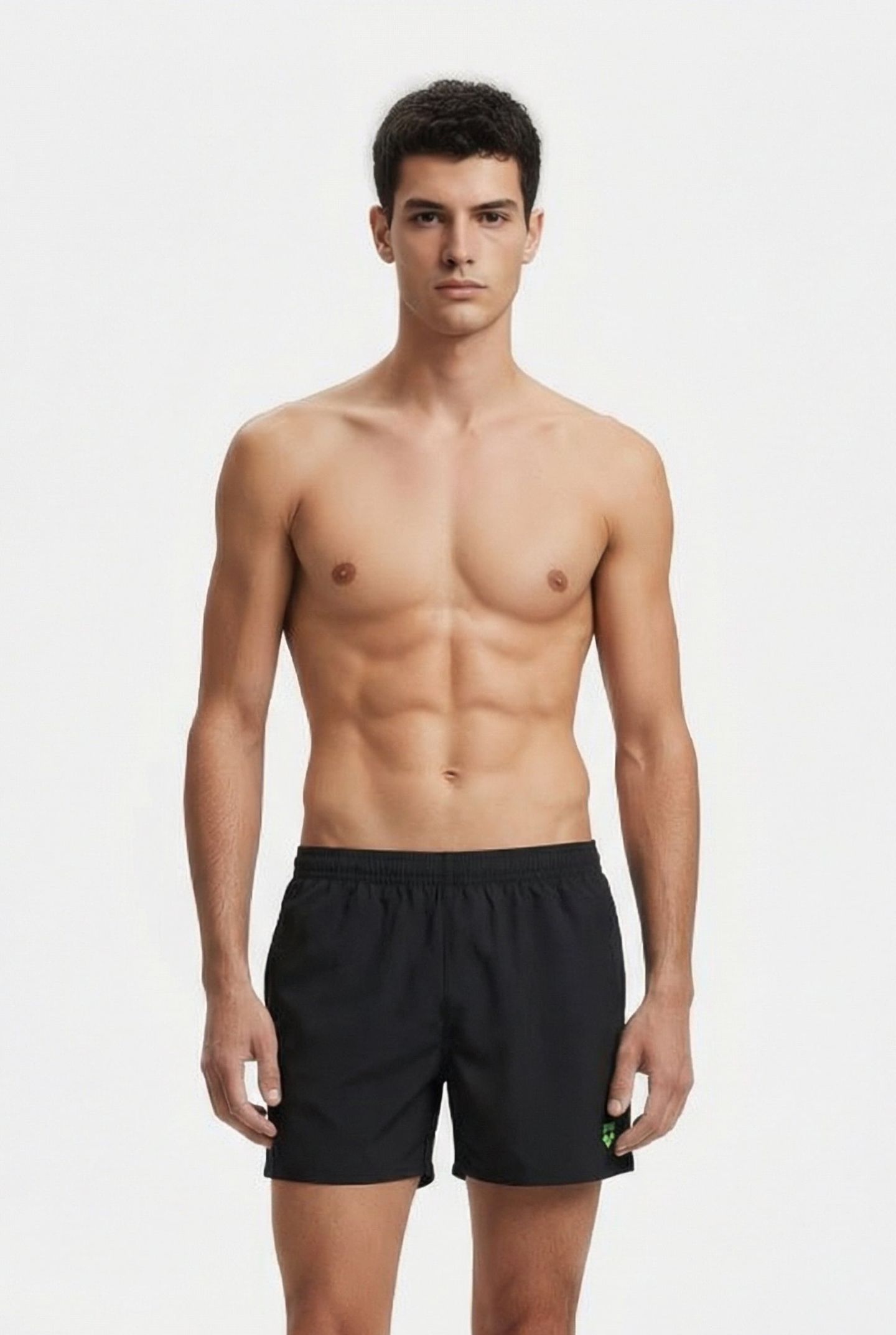 M TRAINING SHORT BLACK-SHINY GREEN 1