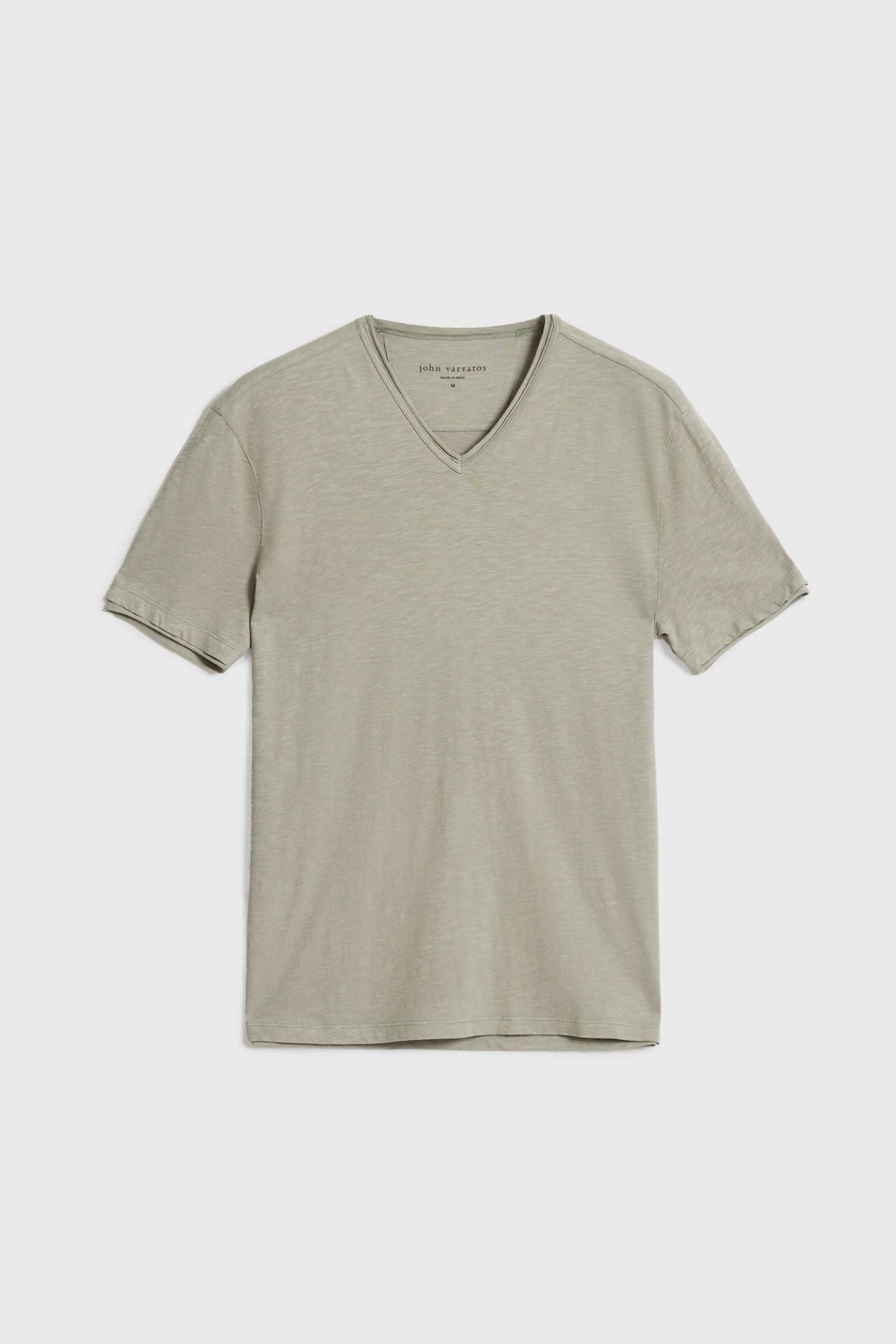 MILES SLUB V-NECK WITH CUT RAW EDGE SPRUCE 2