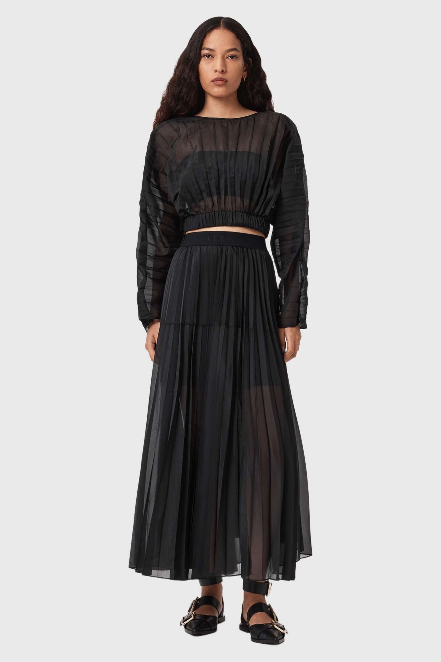 MICAELA PLEAT SKIRT BLACK 3