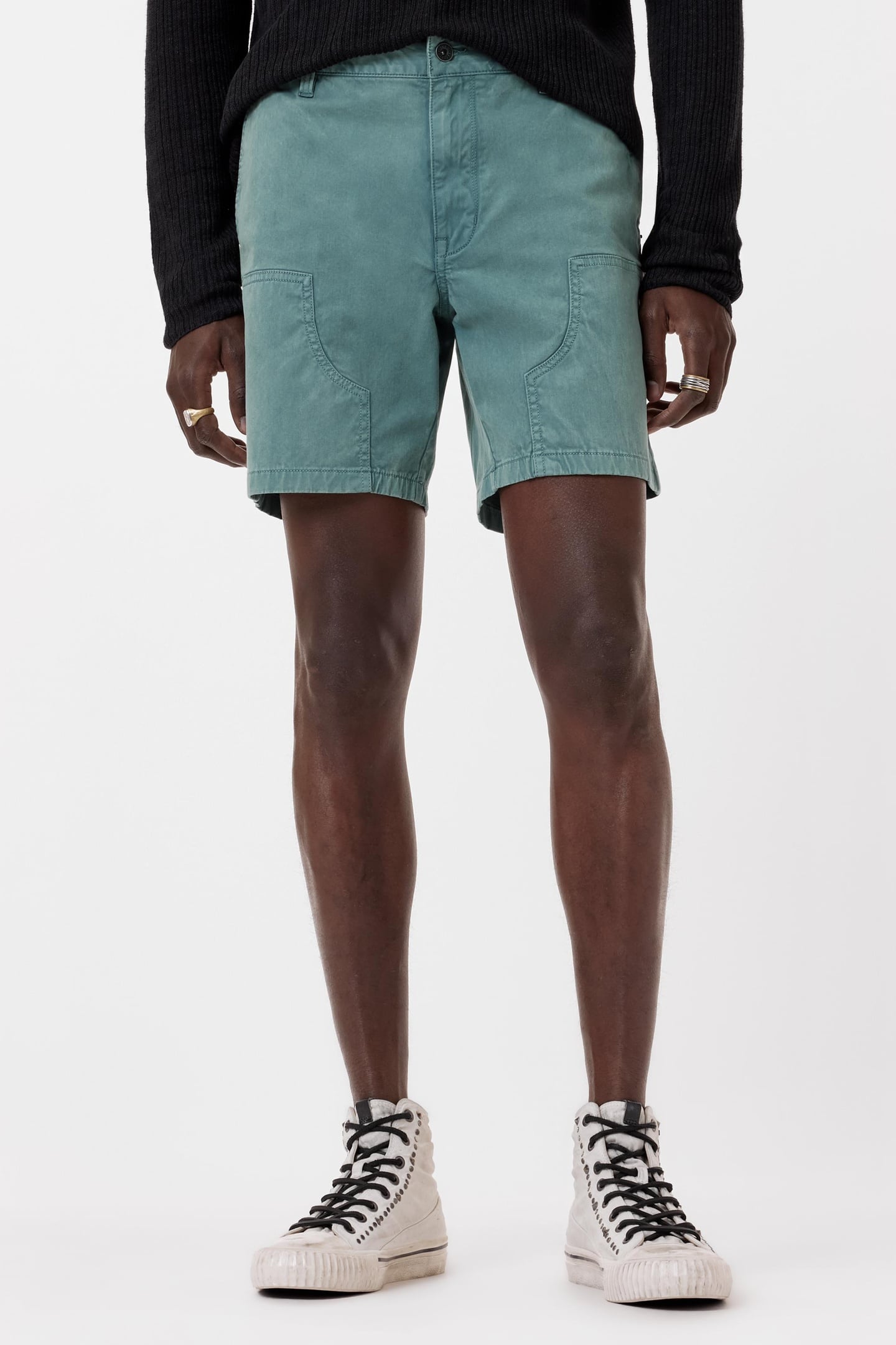 JAYDEN DOUBLE KNEE SHORTS FOG 1