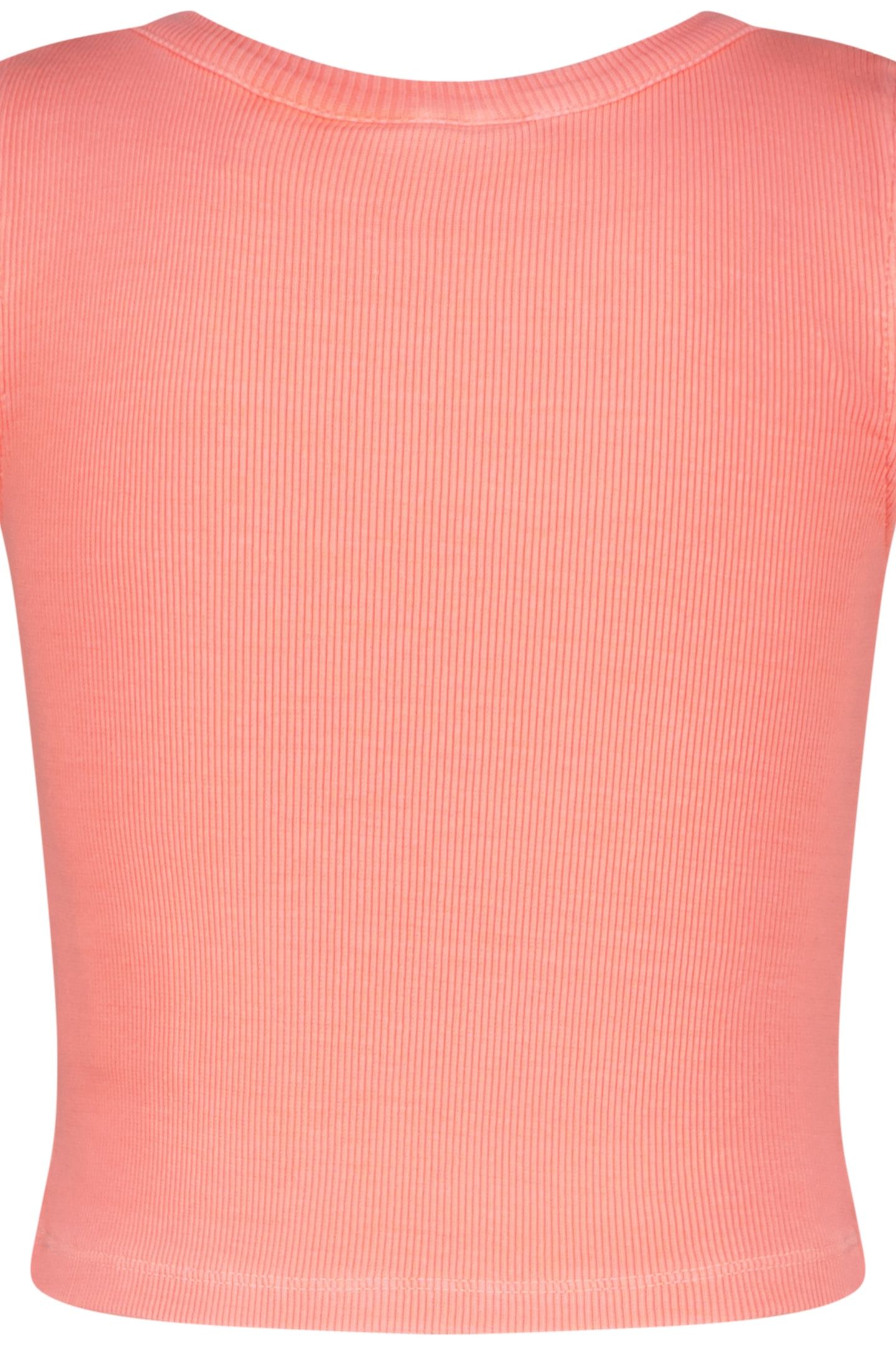 BASIC-CROP RIB TOP NEON PEACH 3