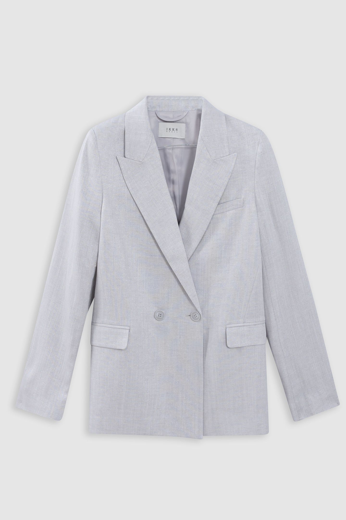 GREY SEQUINED DOUBLE-BREASTED SUIT JACKET 5