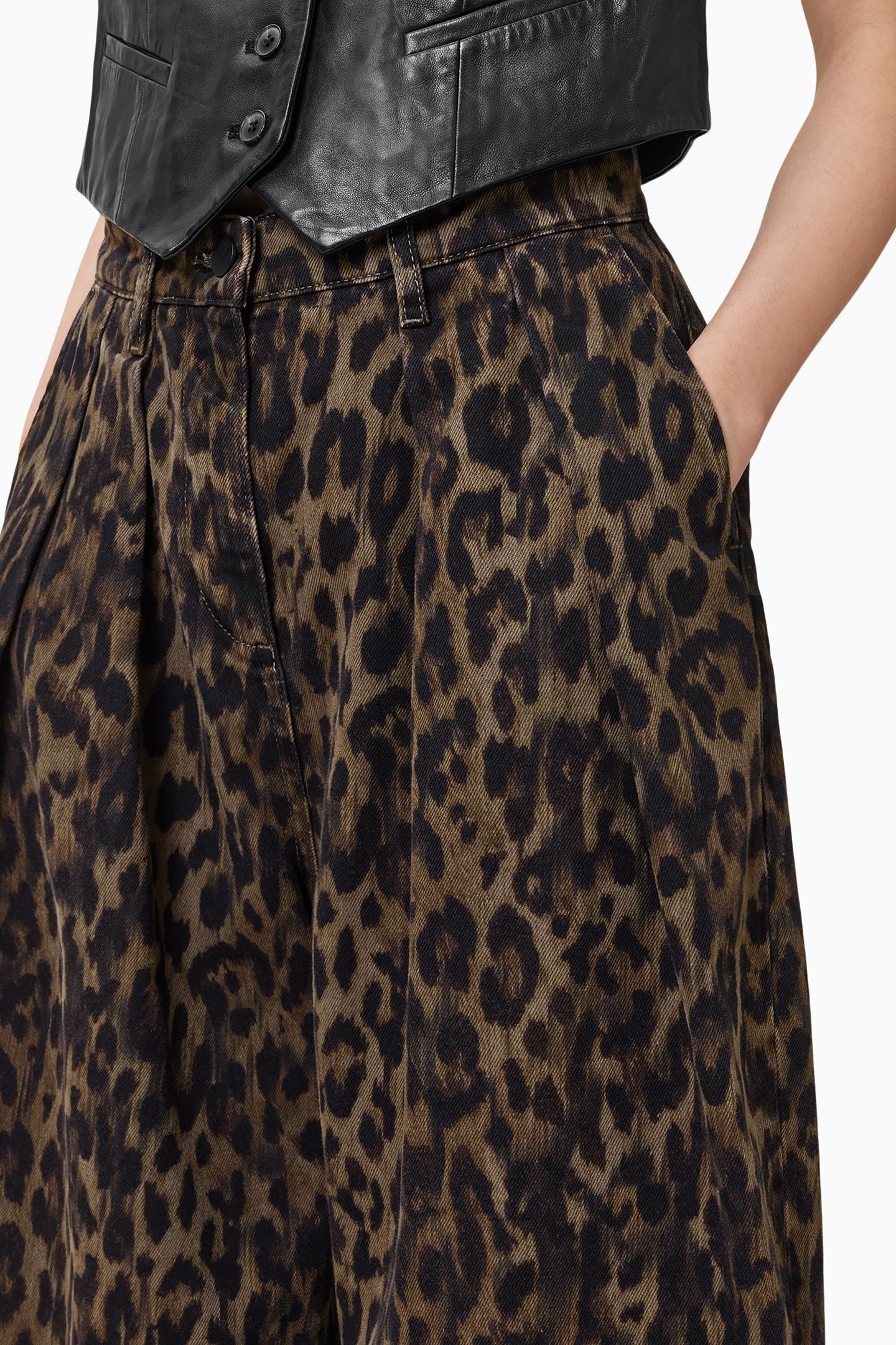 BECCA DENIM TROUSER LEOPARD BROWN 8