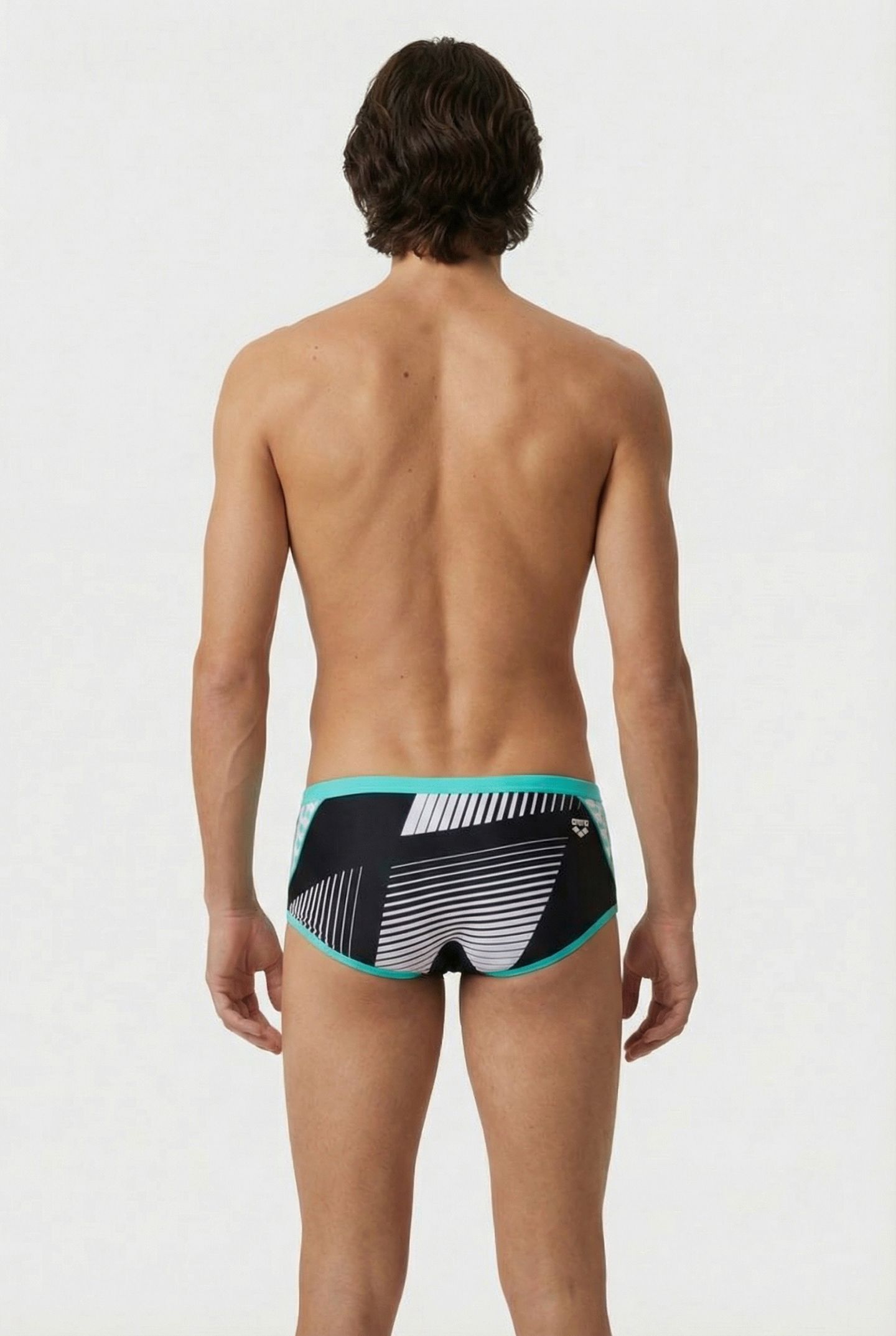 MEN'S ARENA ICONS SWIM LOW WAIST SHORT L BLACK WHITE BLUE DI 2