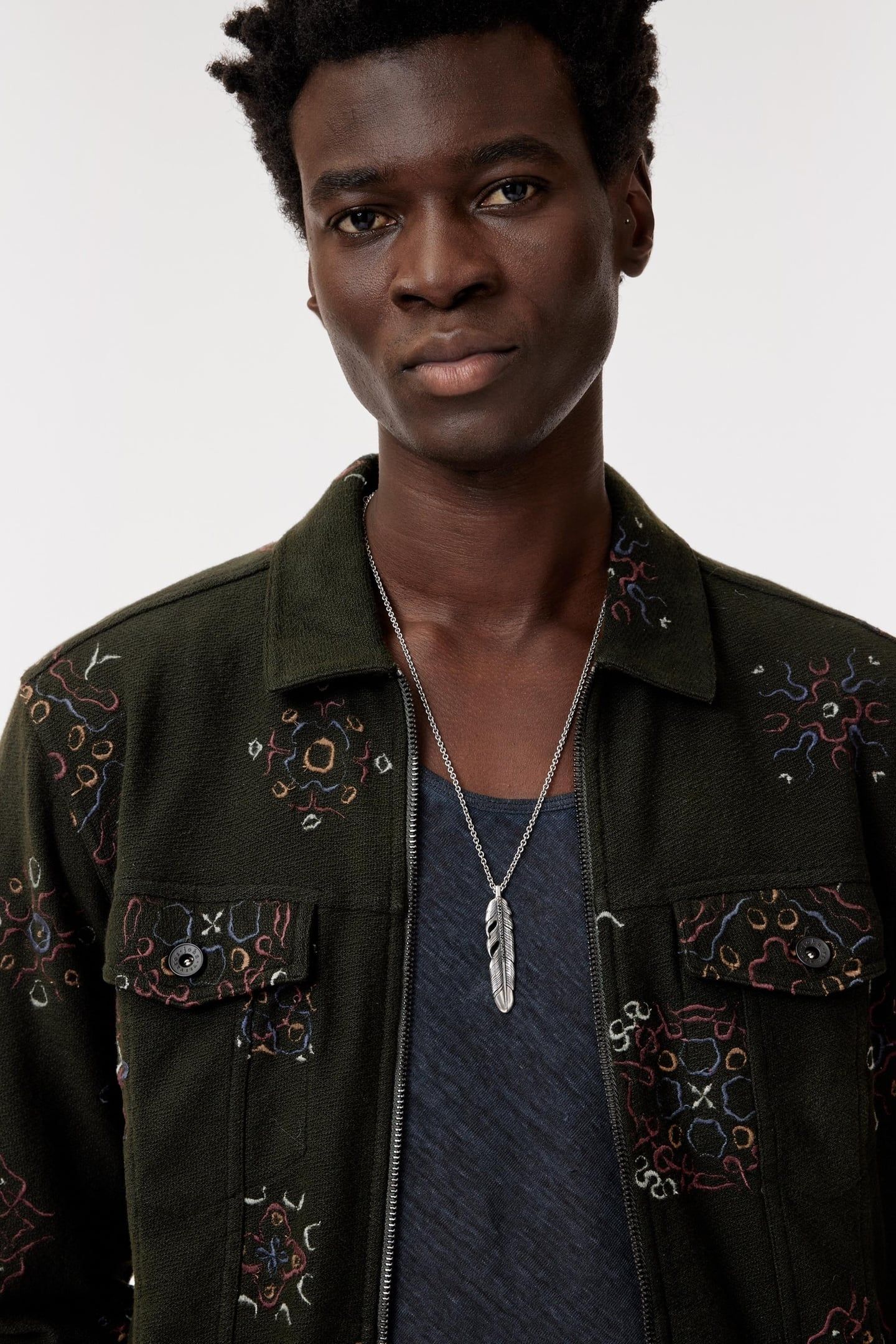 ANTHONY TRUCKER JACKET WITH EMB MOSS 3