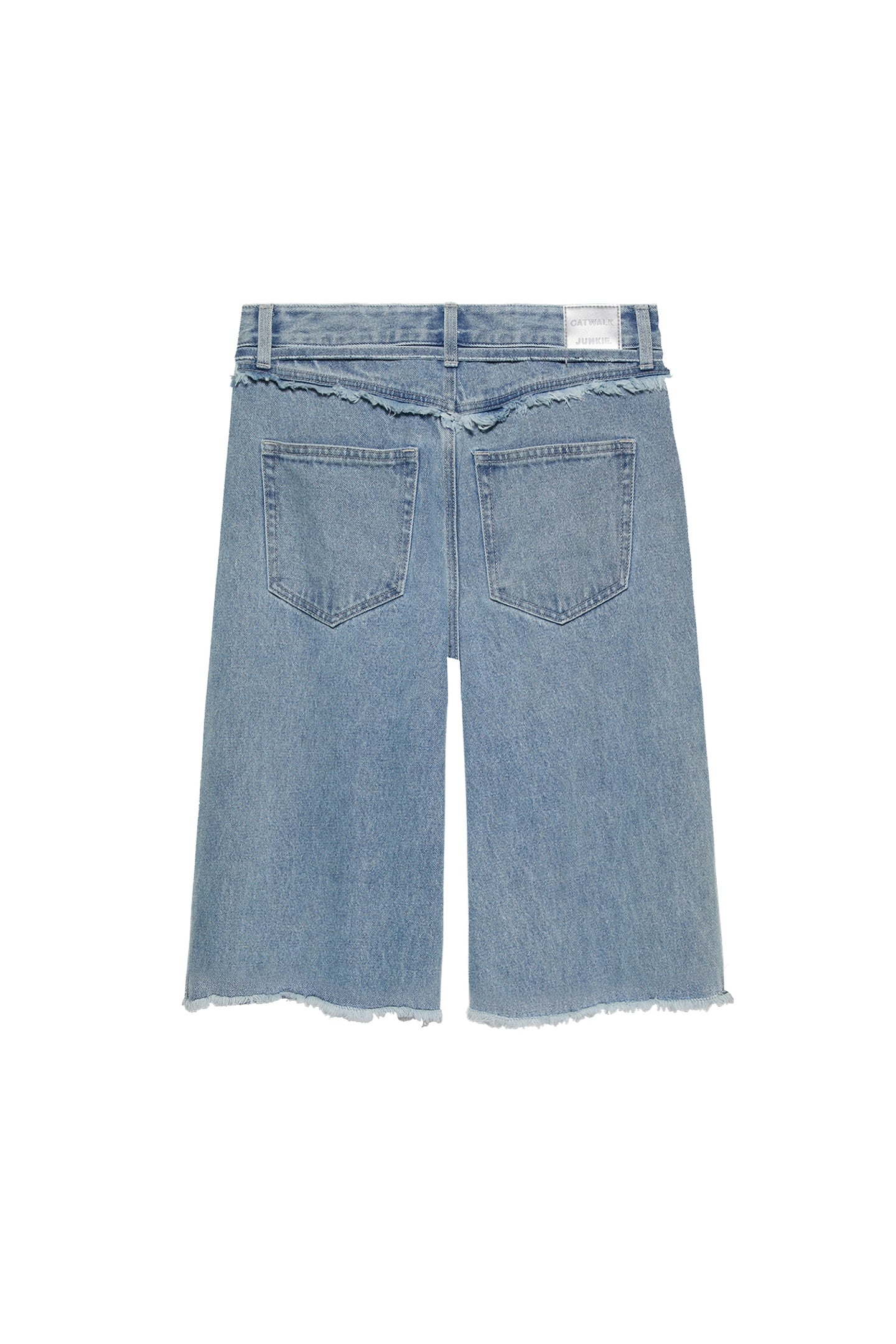 LOOSE FIT FRINGED JORTS STARLIGHT BLUE 5