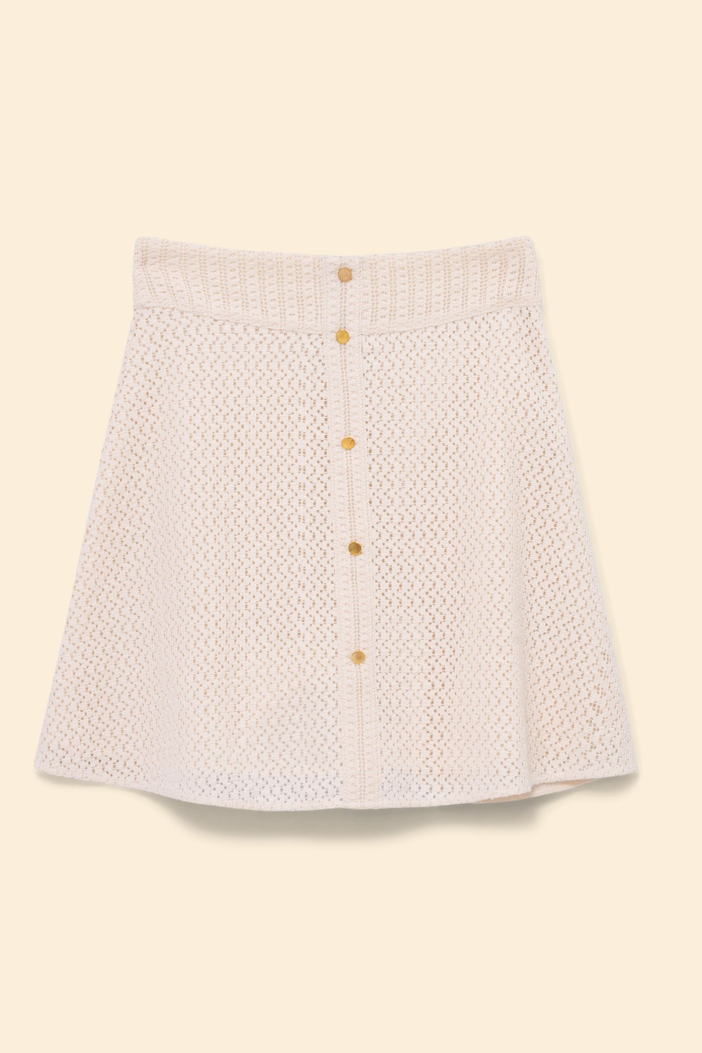 SHORT ECRU LACE SKIRT ECRU 5