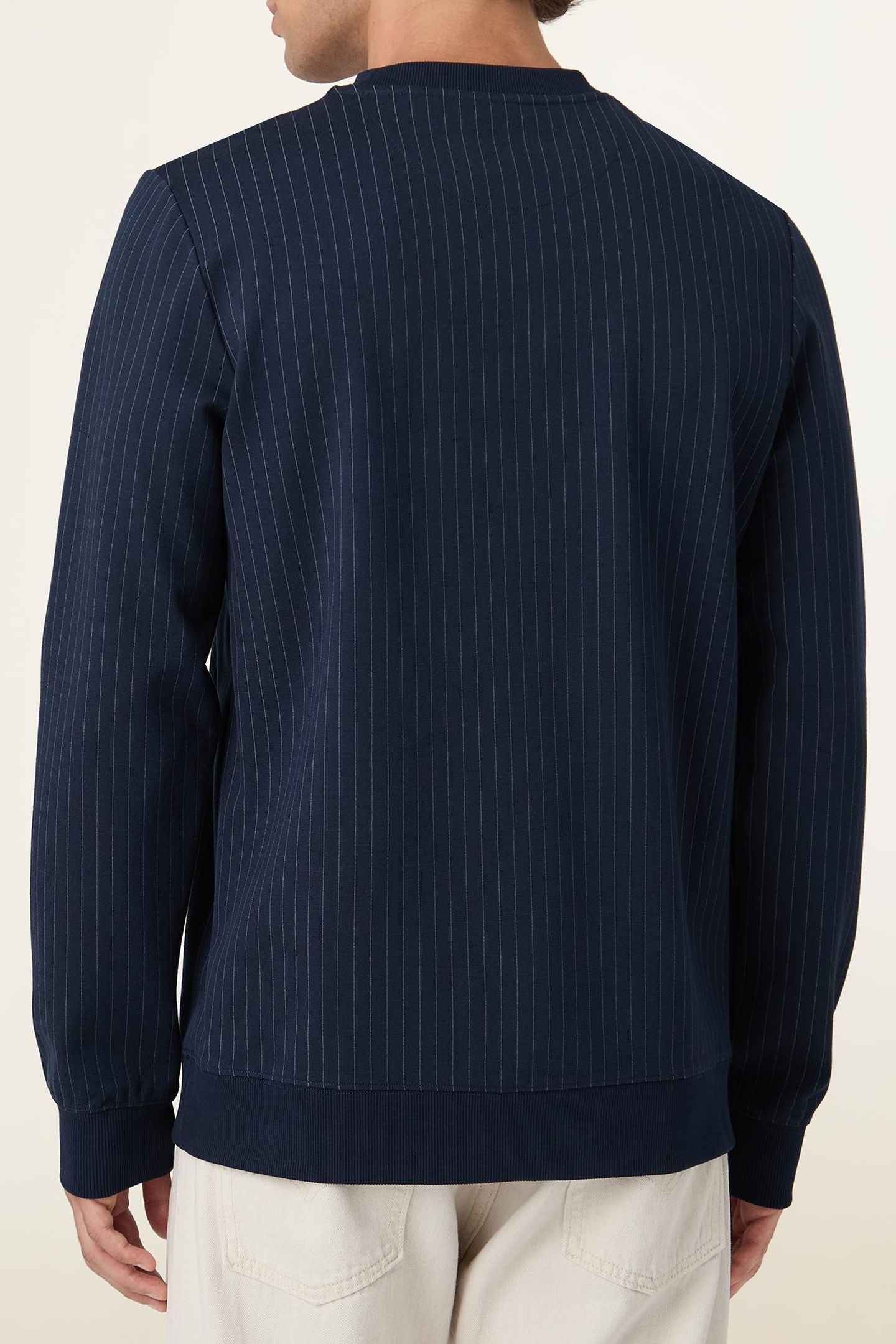 BRERA REGULAR PINSTRIPED CREWNECK SWEATSHIRT BLACK 3