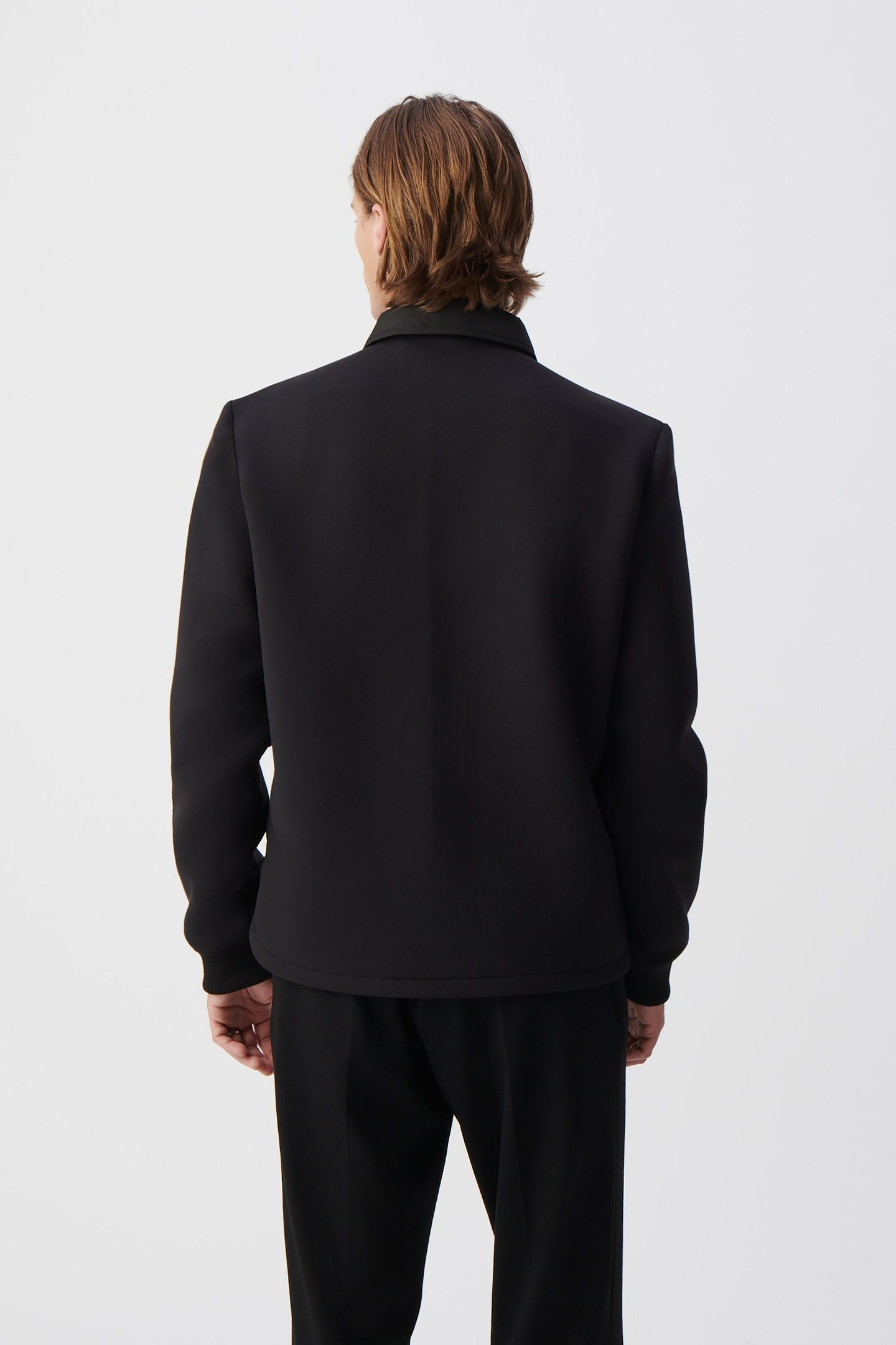BLACK NYLON TWO-FABRIC LIGHT PADDED JACKET 4
