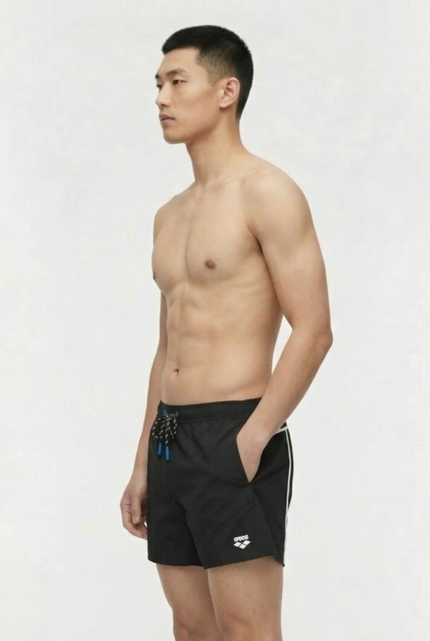 MEN'S ARENA PRO-FILE BEACH SHORT BLACK-WHITE 3