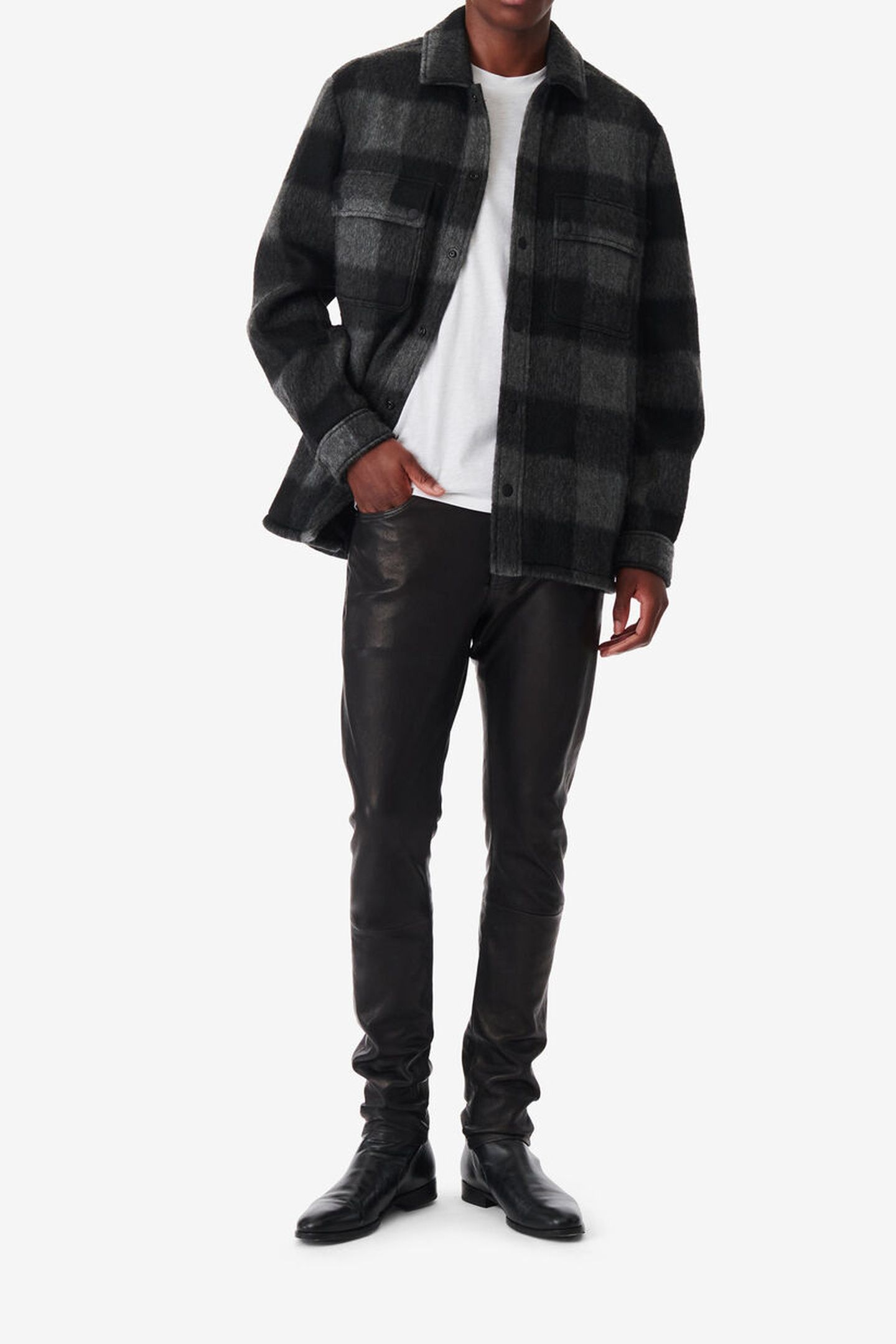 ILARIO OVERSHIRT BLACK/DARK GREY 2