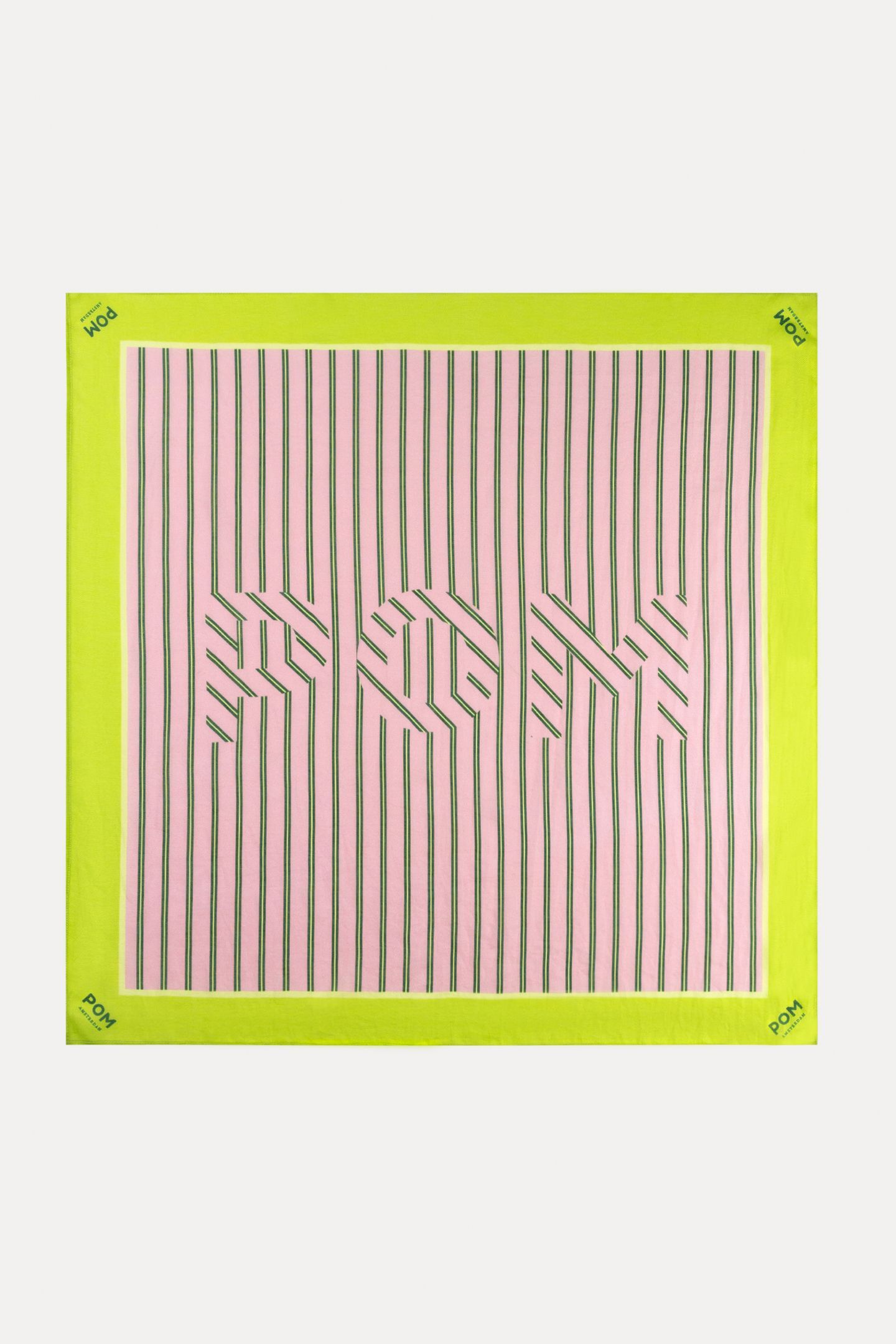 SHAWL - POM STRIPES ROSE PINK 2