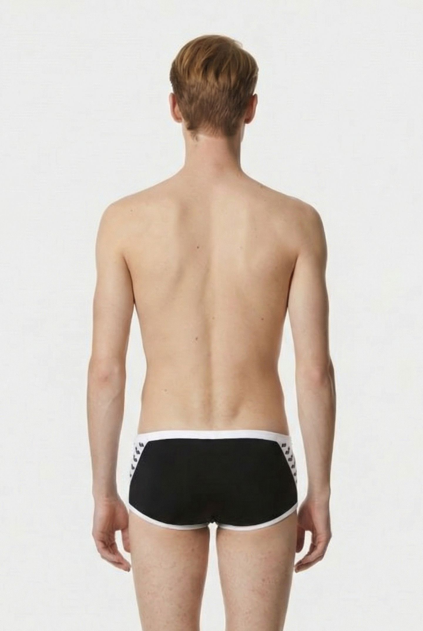 M TEAM STRIPE LOW WAIST SHORT BLACK WHITE 2
