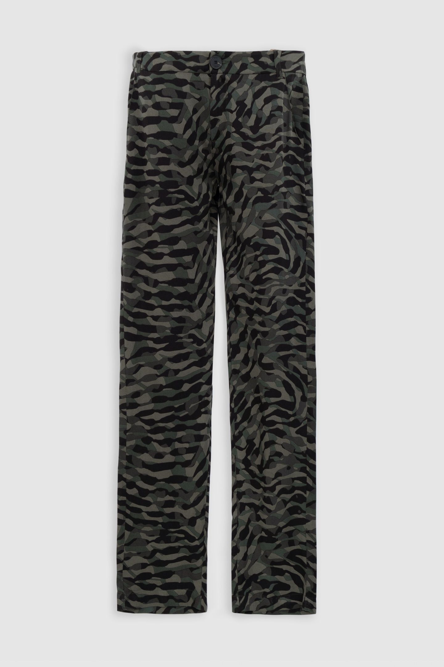 FLOWING KHAKI CAMOUFLAGE PRINT SUIT PANTS 4