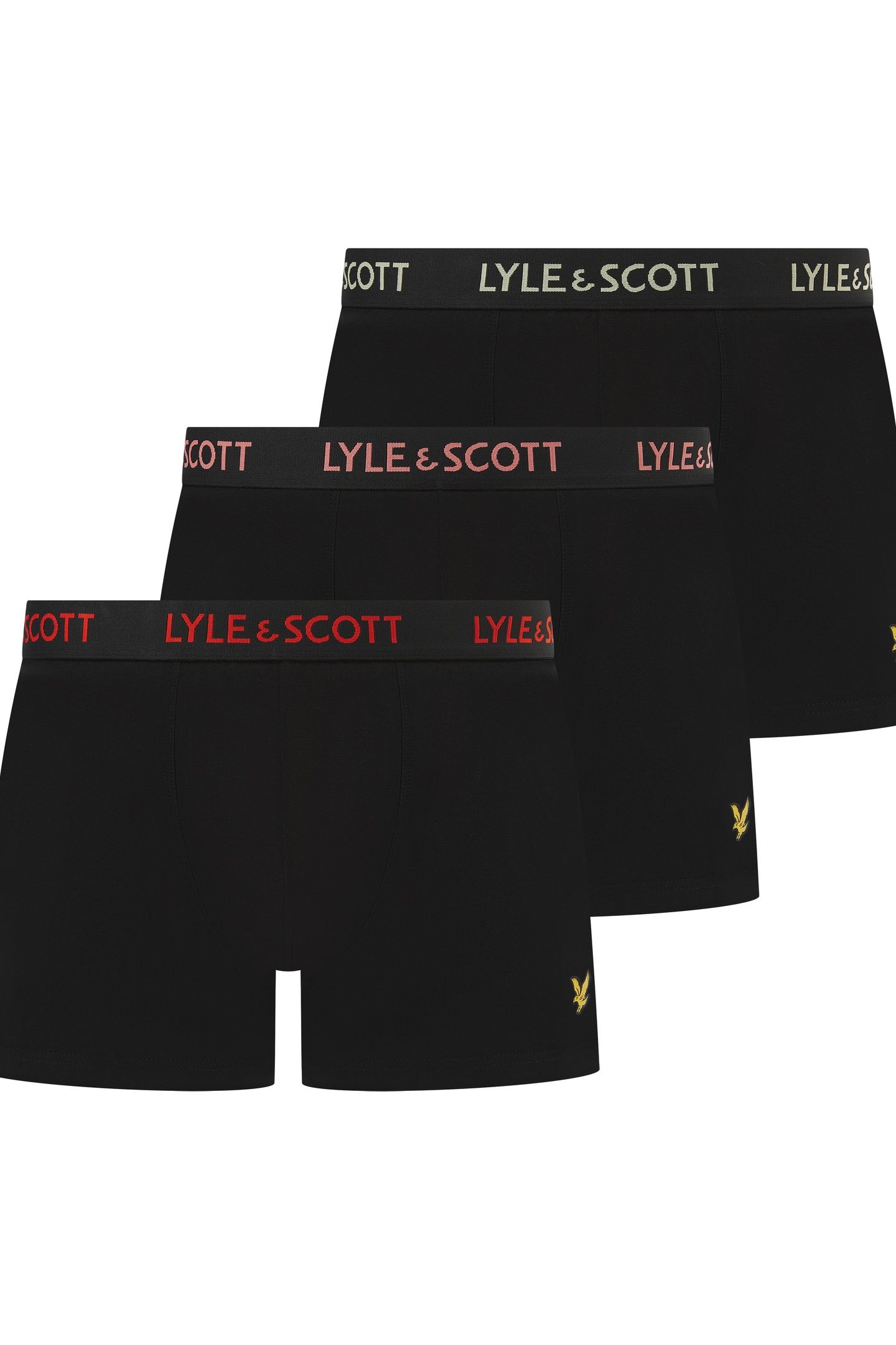 BARCLAY 3 PACK UNDERWEAR BLACK MULTI WAISTBAND TEXT 1