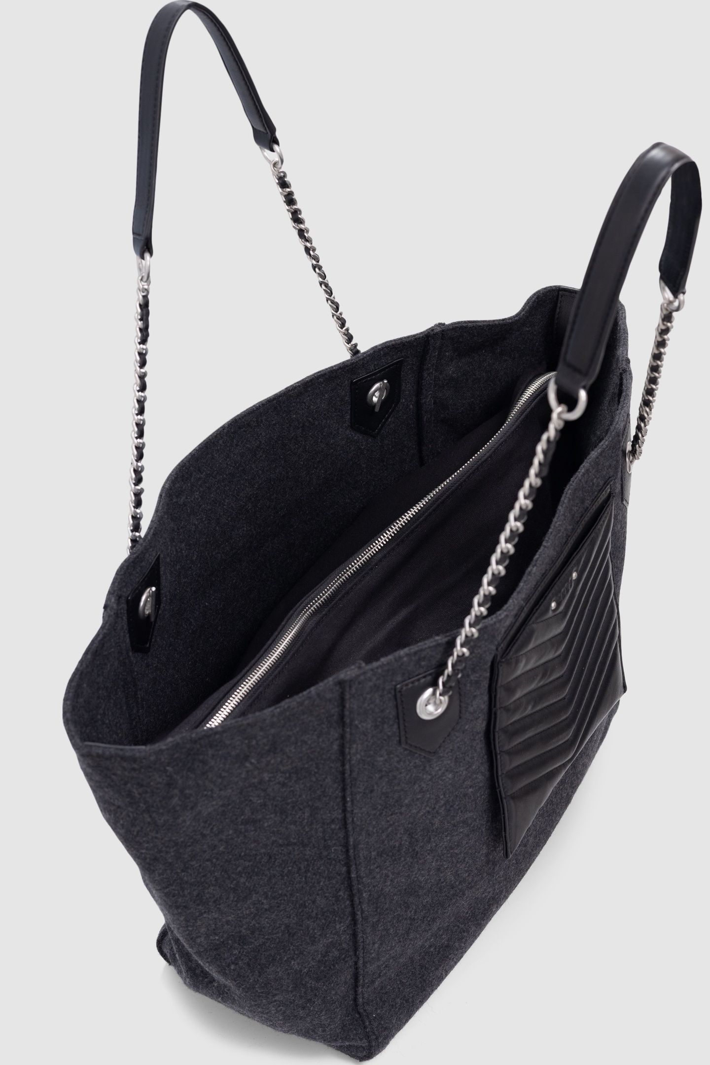 BAG 1440 GREY MIX FLANNEL AND LEATHER SIZE XL WOMAN 4