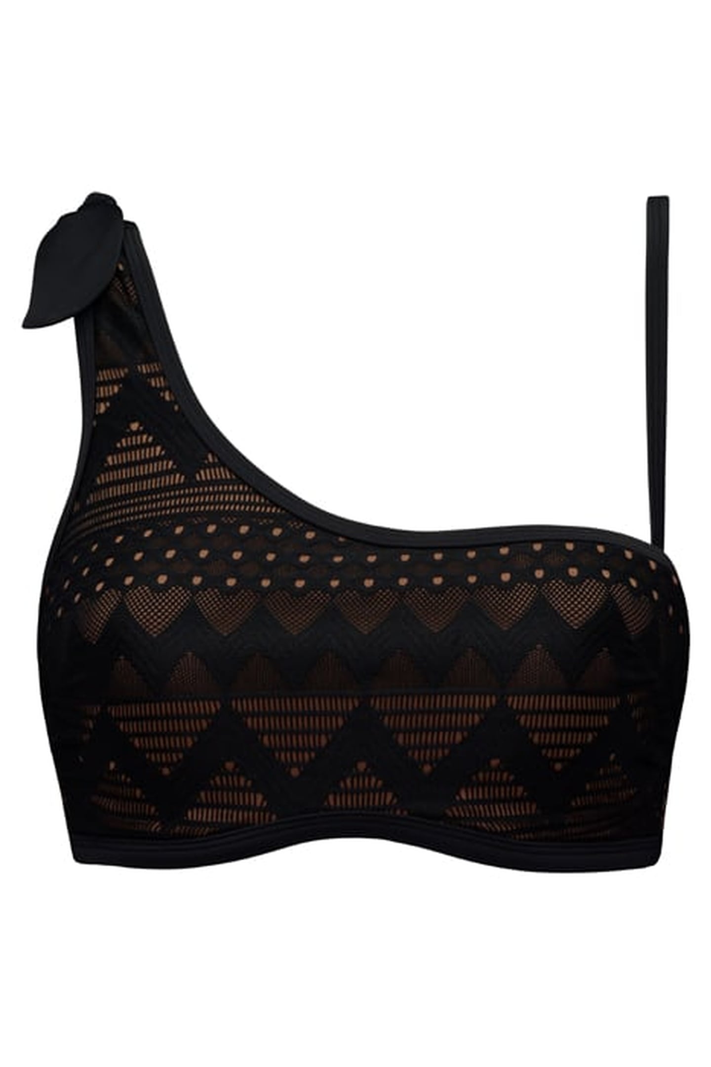 DOLCE VITA BLACK AND SAND STRAPLESS BIKINI TOP 4