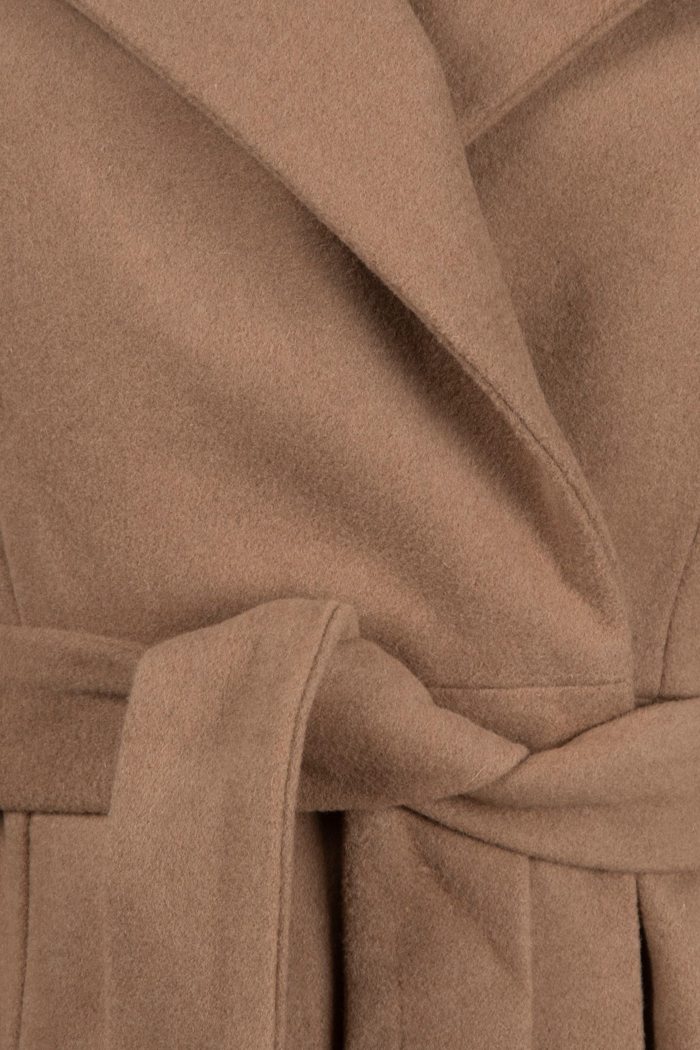 PLATFORM FELT CROSSOVER COAT CAMEL 3