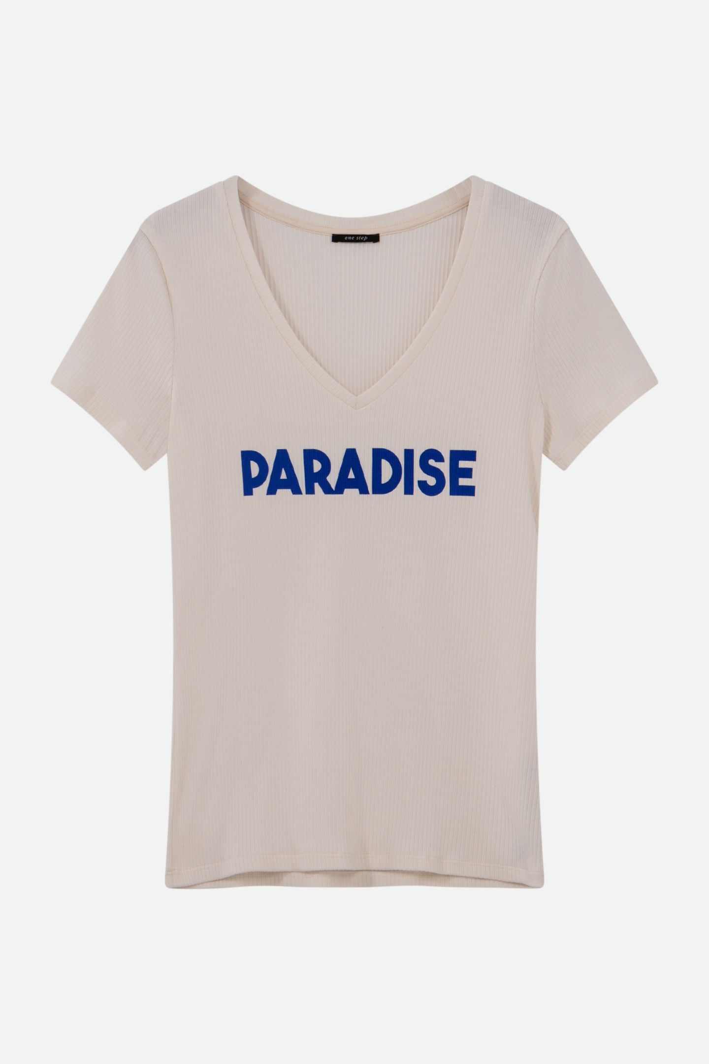 MIRO - WHITE RIBBED MESSAGE T-SHIRT 2
