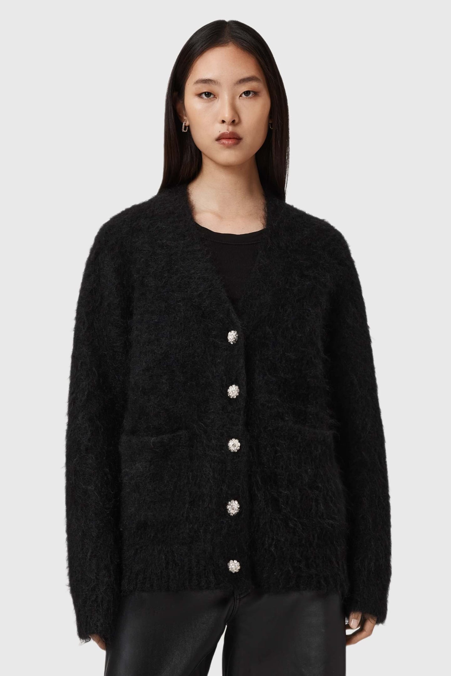 RUBI EMB CARDI BLACK 2
