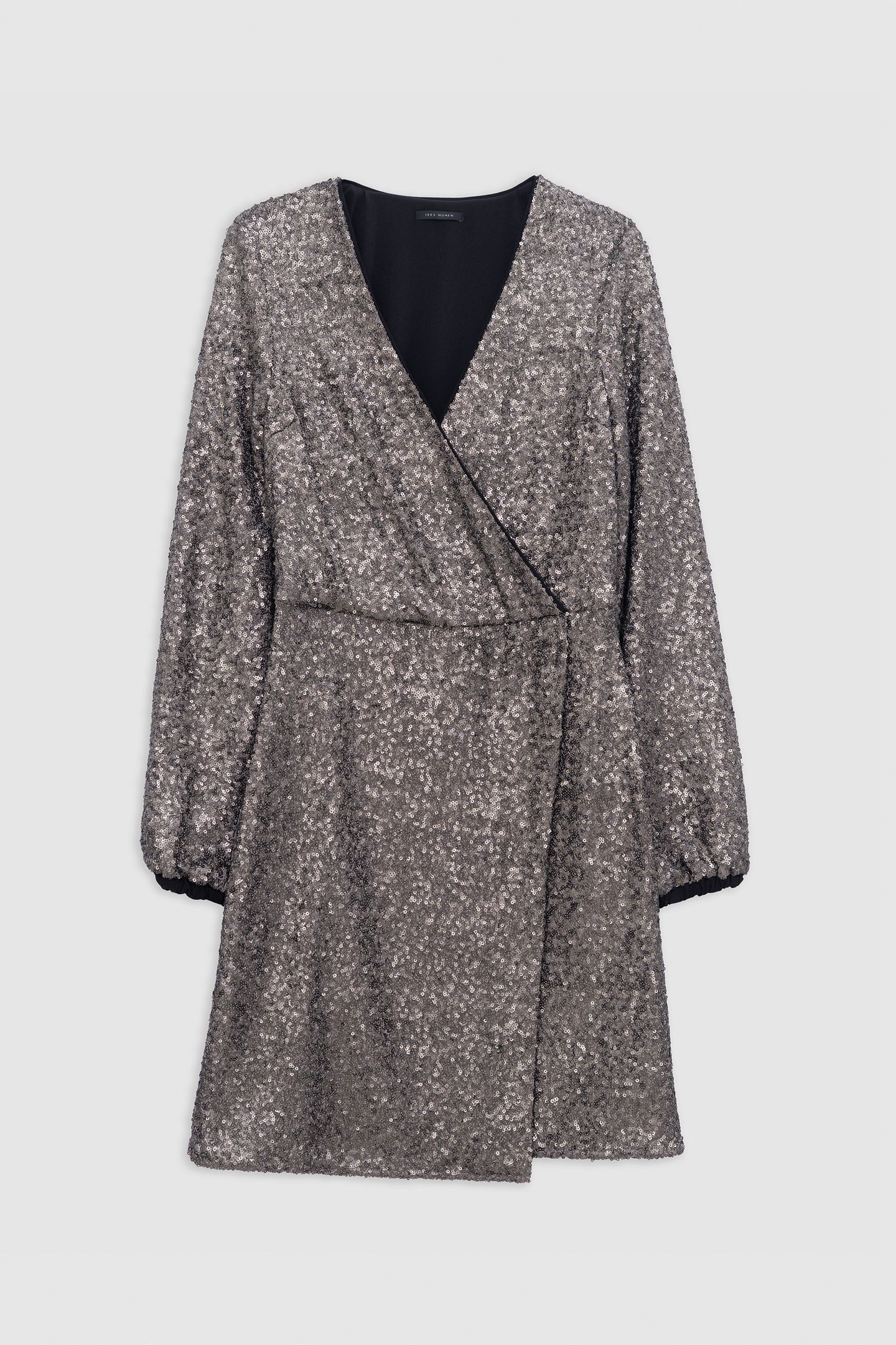 GREY DRESS EMBROIDERED WITH METALLIC SEQUINS 3