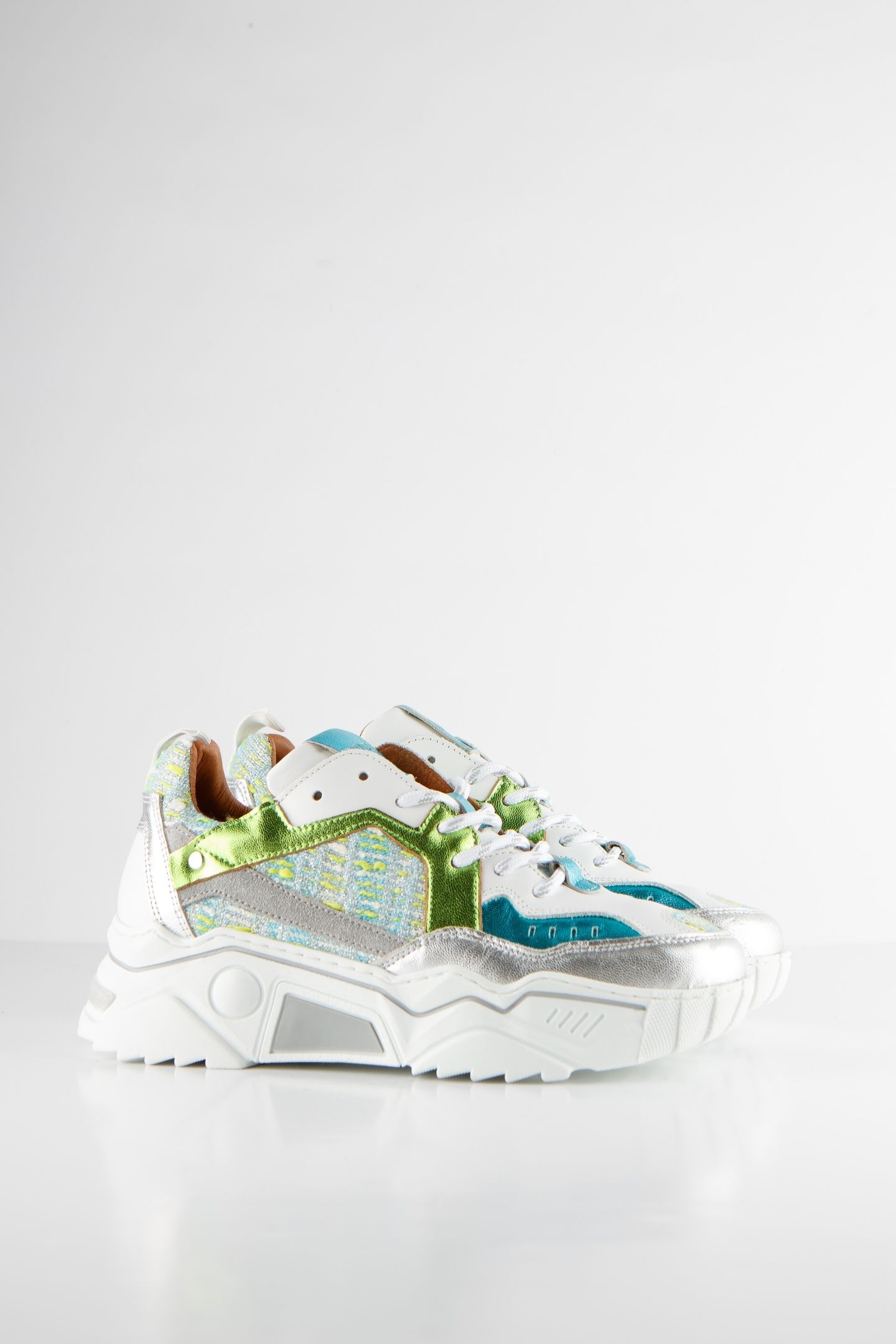 PLUTO TWEED SNEAKER AQUA / SILVER 2