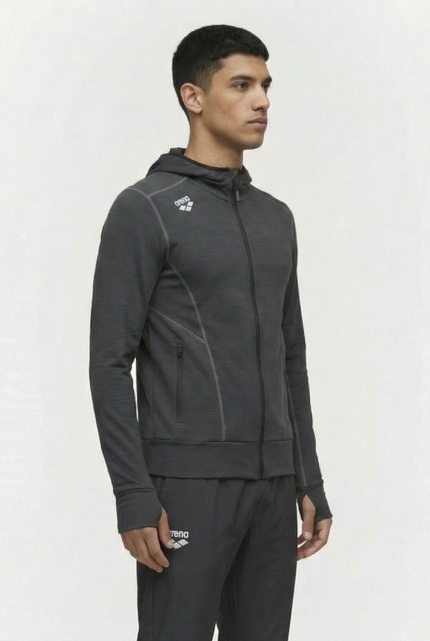 MEN'S HOODED JACKET SPACER LOGO BLACK 3